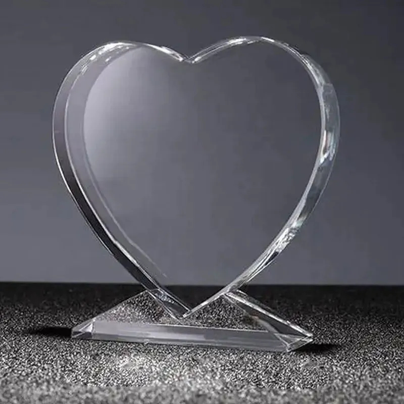Crystal Heart Shaped Award Trophy 2
