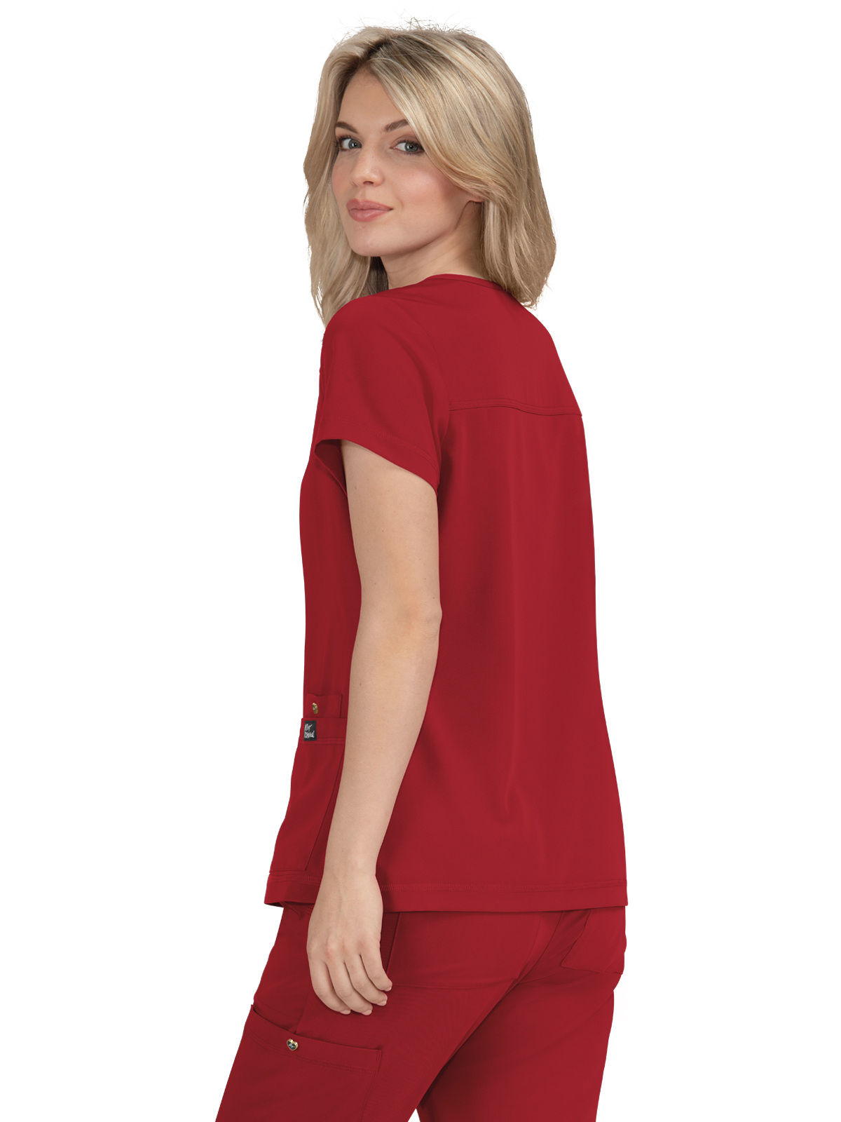 koi - Betsey Johnson - Women's Three-Pocket Snap-Button Placket V-Neck Freesia Top 20