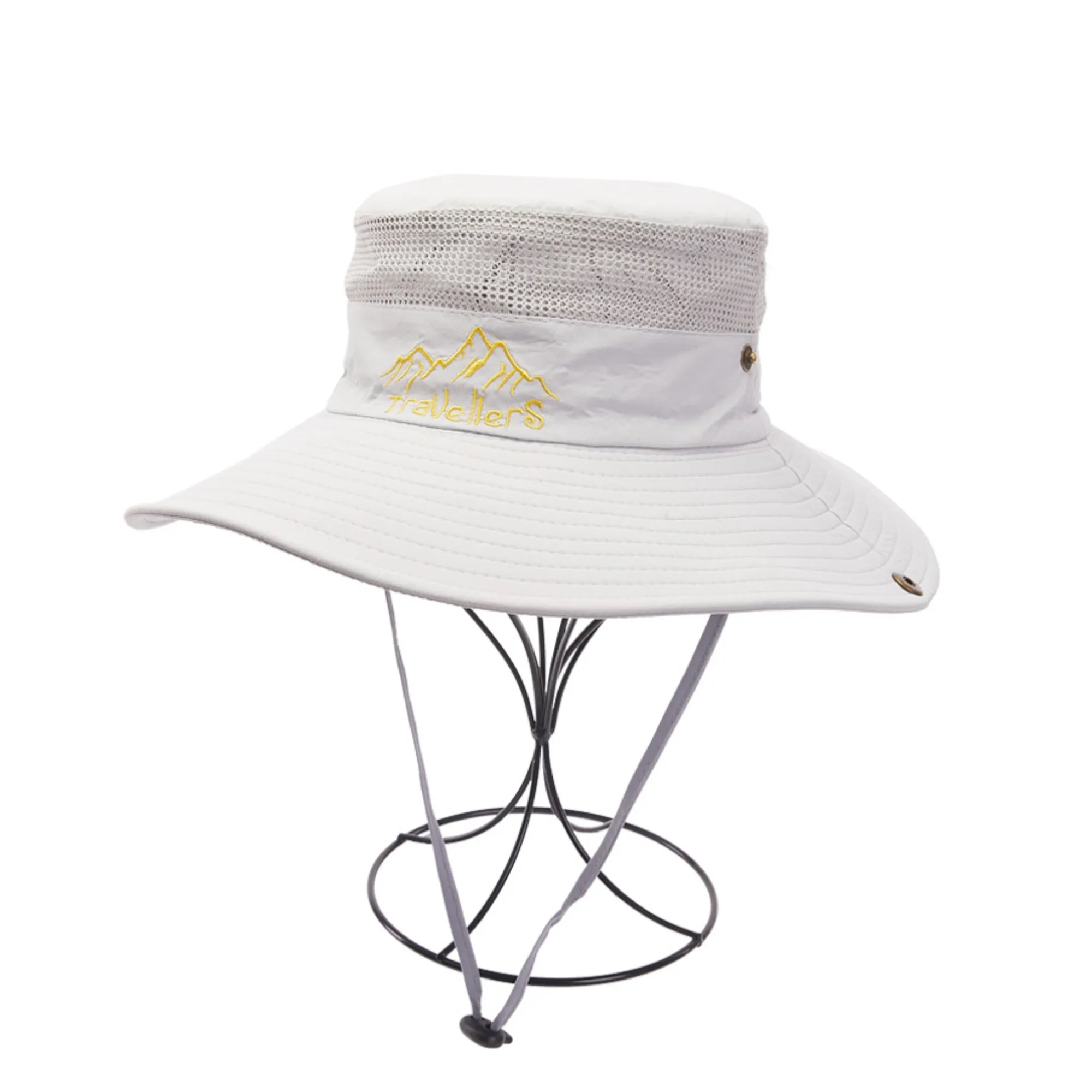 Outdoor Fishing Embroidery Wide Brim Bucket Hat 2