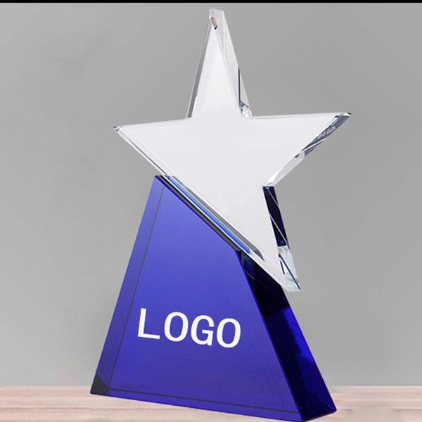 Crystal Star with Blue Base Awards 5