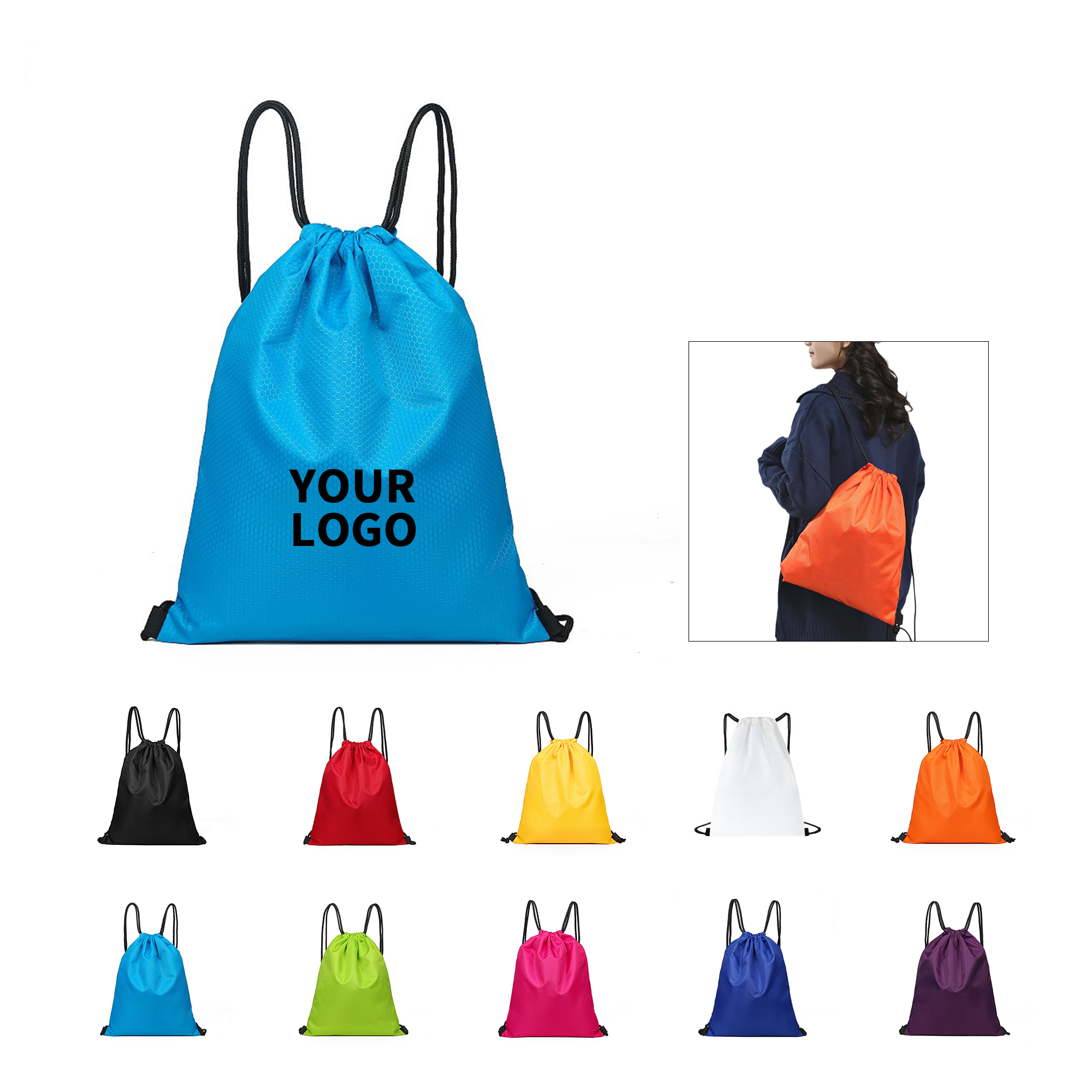 Polyester Drawstring Backpack Multicolor 4