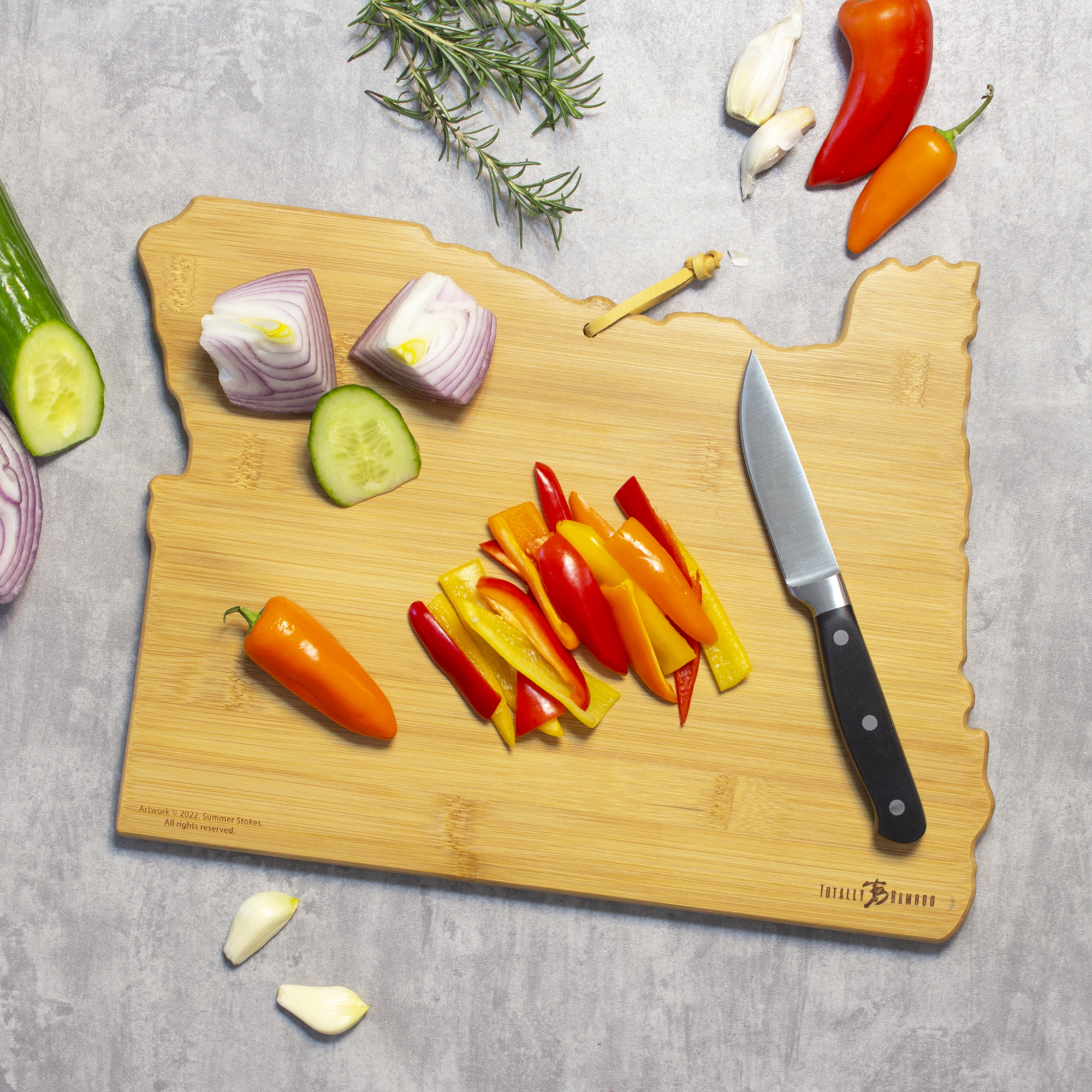 Oregon State Shaped Cutting and Serving Board with Artwork by Summer Stokes 2