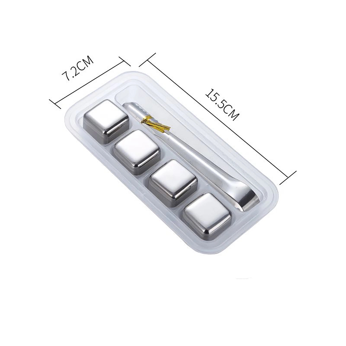4-In-1 Metal Chilling Whiskey Ice Cube With Tong 1