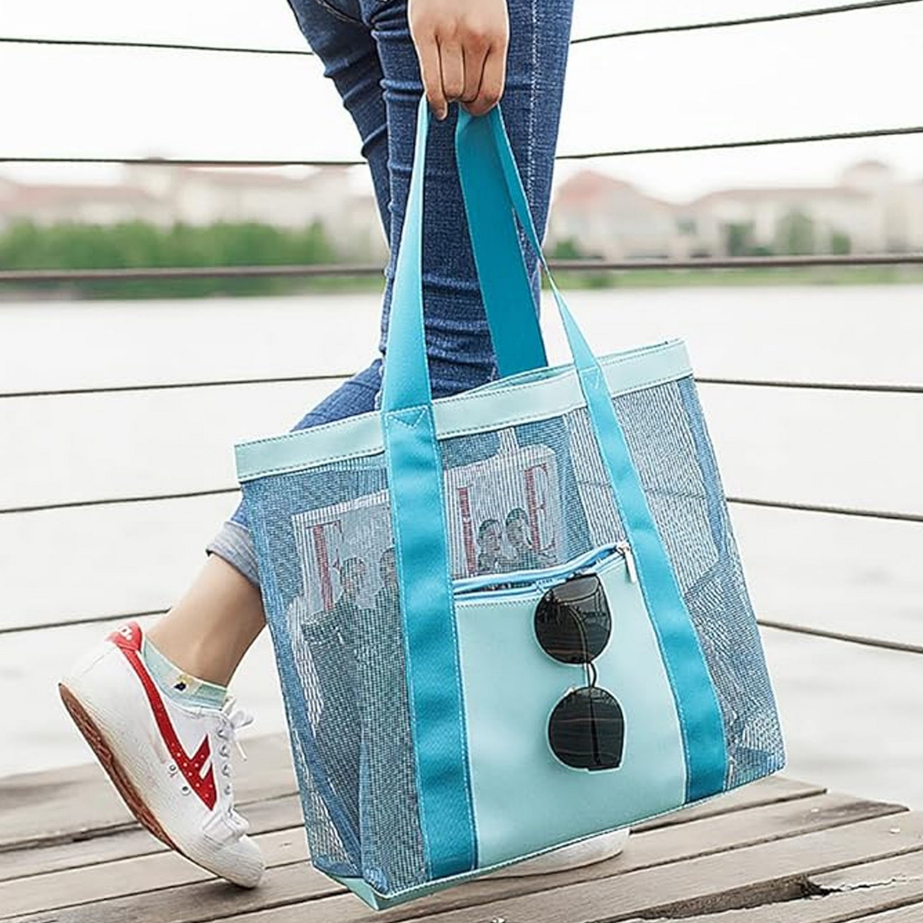 Large Capacity Mesh Beach Bag 2