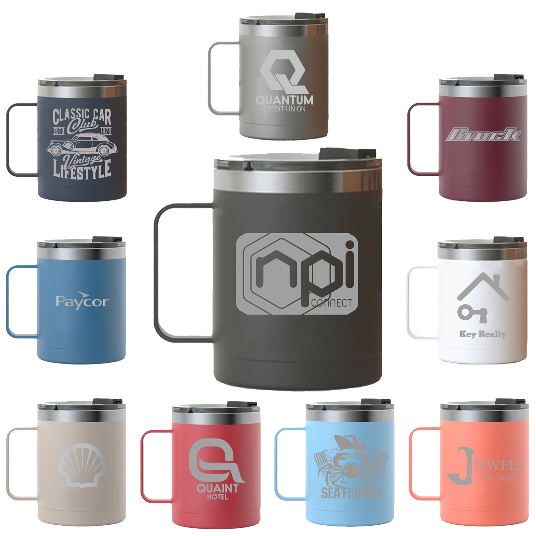 RTIC 12 oz Stainless Steel Ringed Coffee Mugs 12