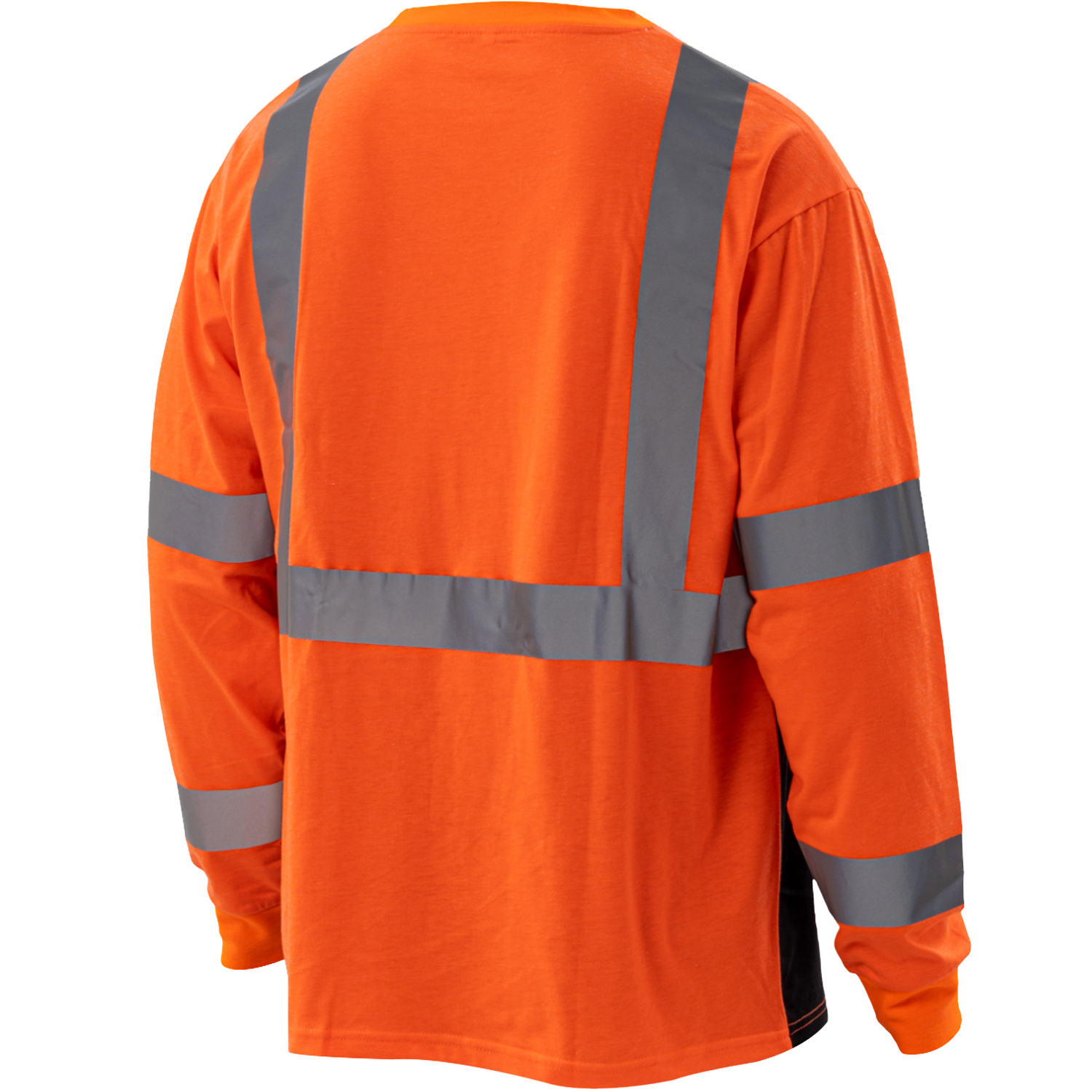 5 oz. Poly-Cotton Class 3 Color Block Reflective Tape Safety T-Shirt with Pocket 7