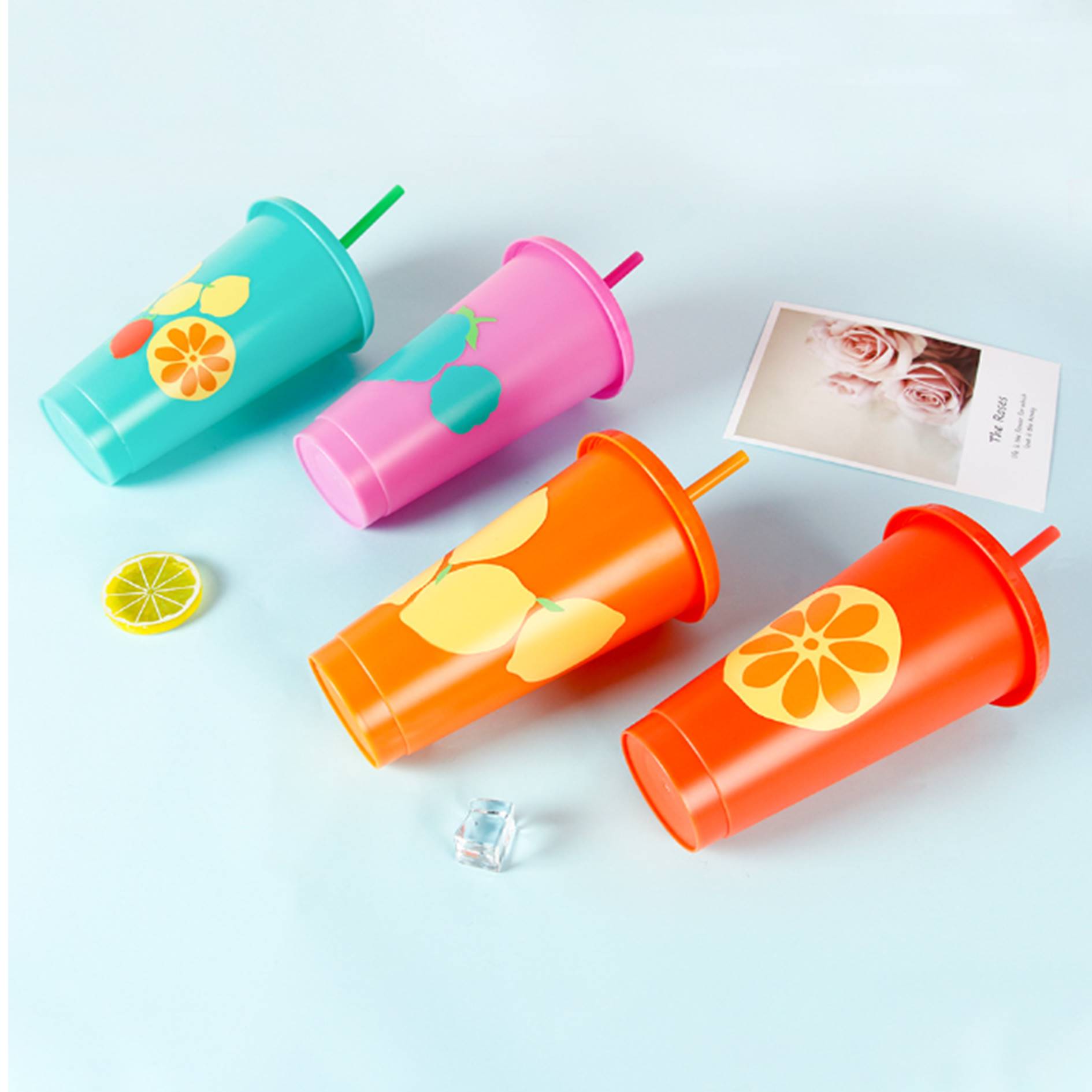 24 Oz. Mood Color Change Plastic Cup w/Lid 2