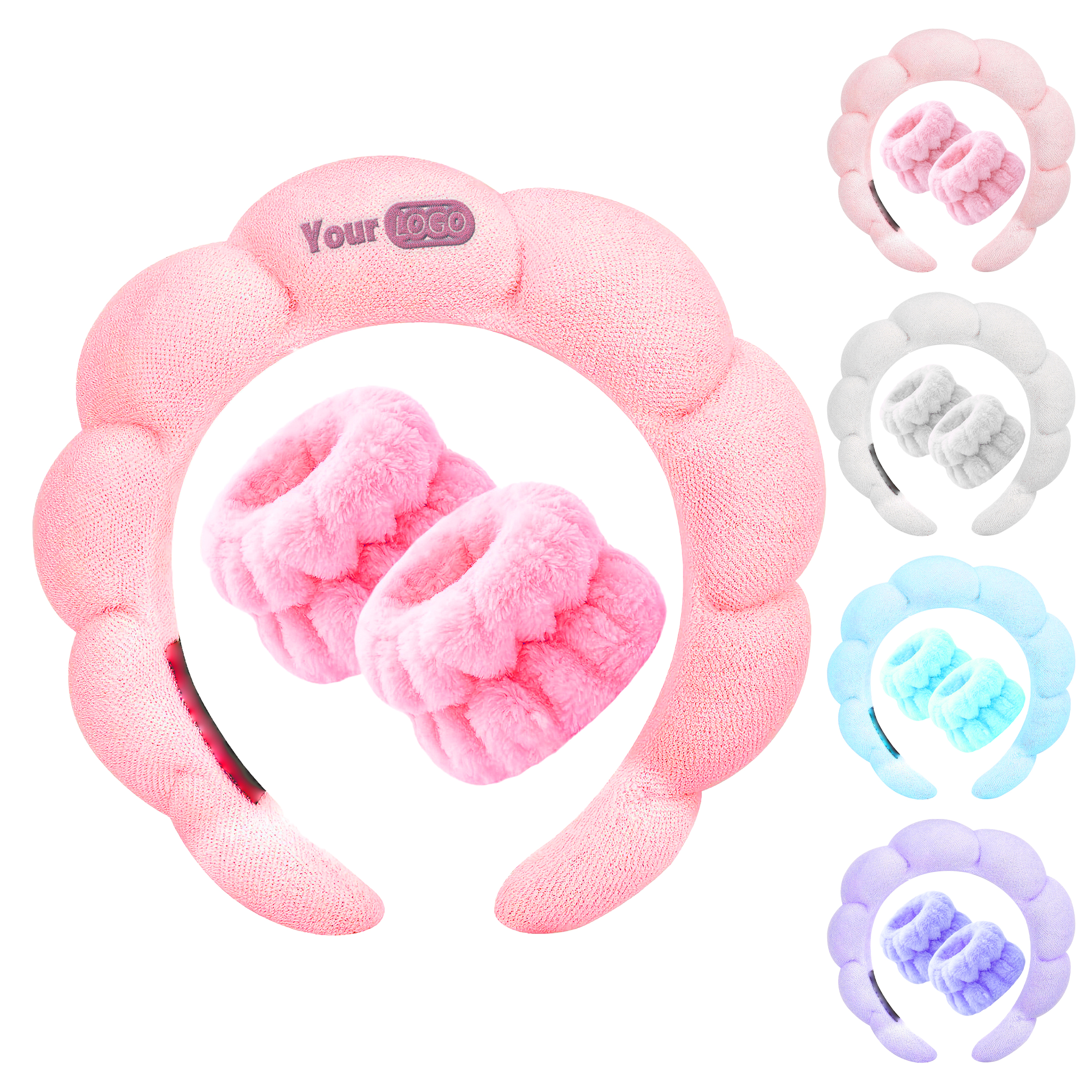 High-Quality Plush Material Comfy Skincare Headband And Wrist Cuffs For Daily Routine 1