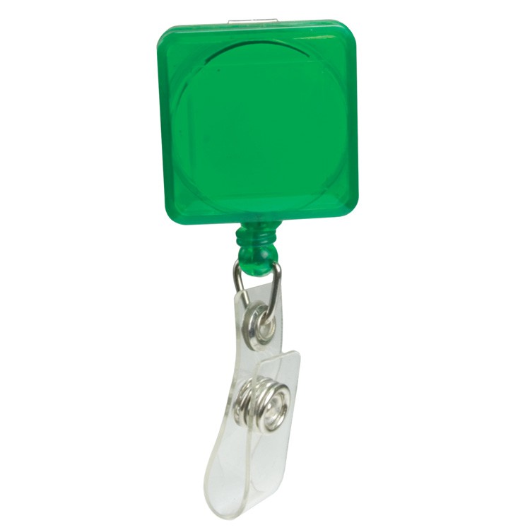 Pad Printed Retractable Badge Holder (Square w/ Slip on Clip) 4