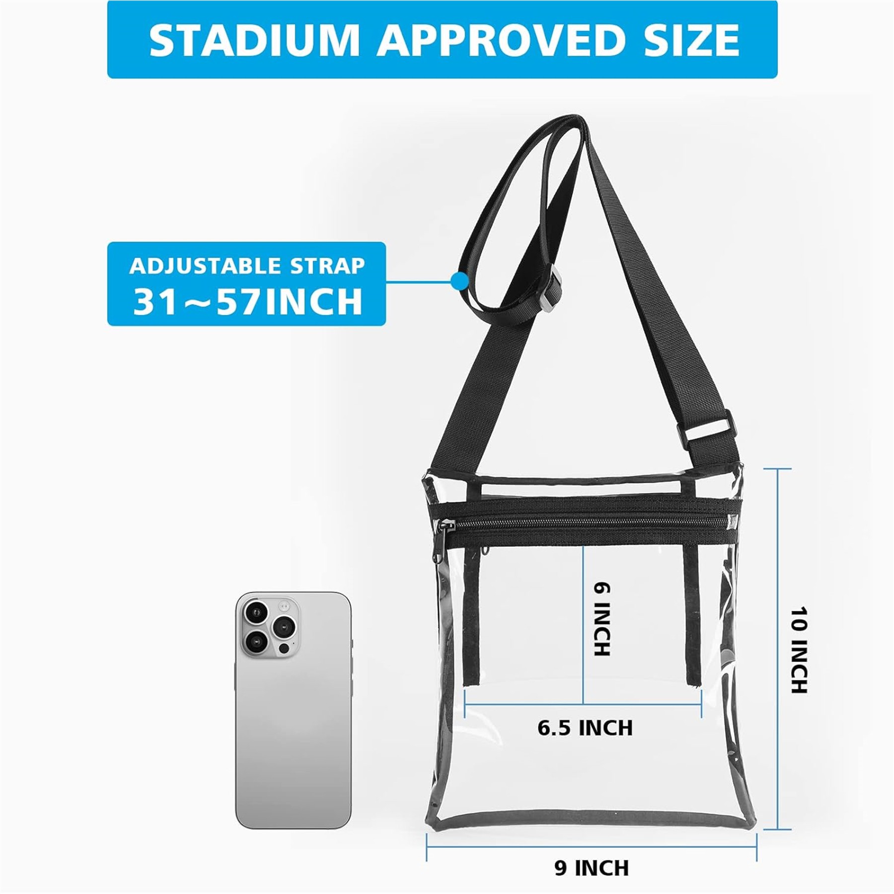 Stadium Approved Clear Crossbody Bag 1