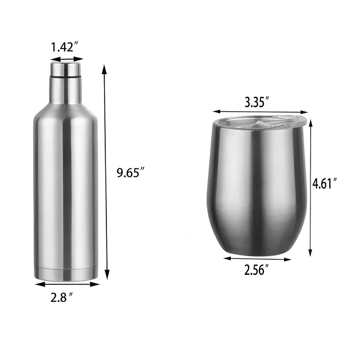 Stainless Steel Insulated Wine Bottle and Tumbler Set 3