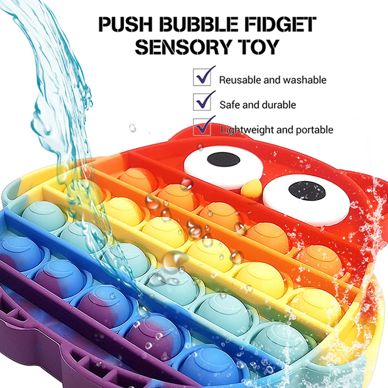 Rainbow Owl Push it Sensory Fidget Stress Reliever Toys 8