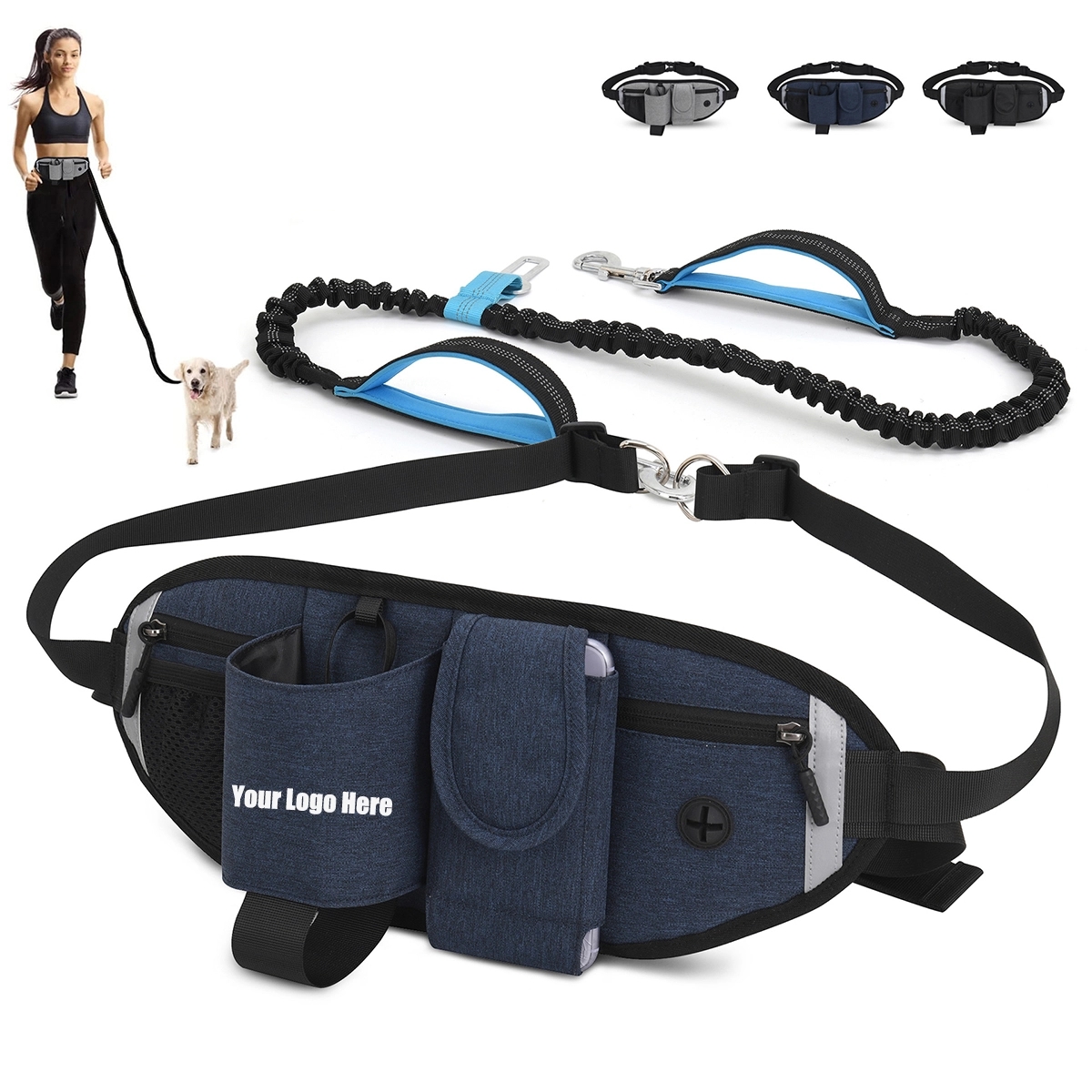 Hands Free Dog Leash With Waist Bag 8