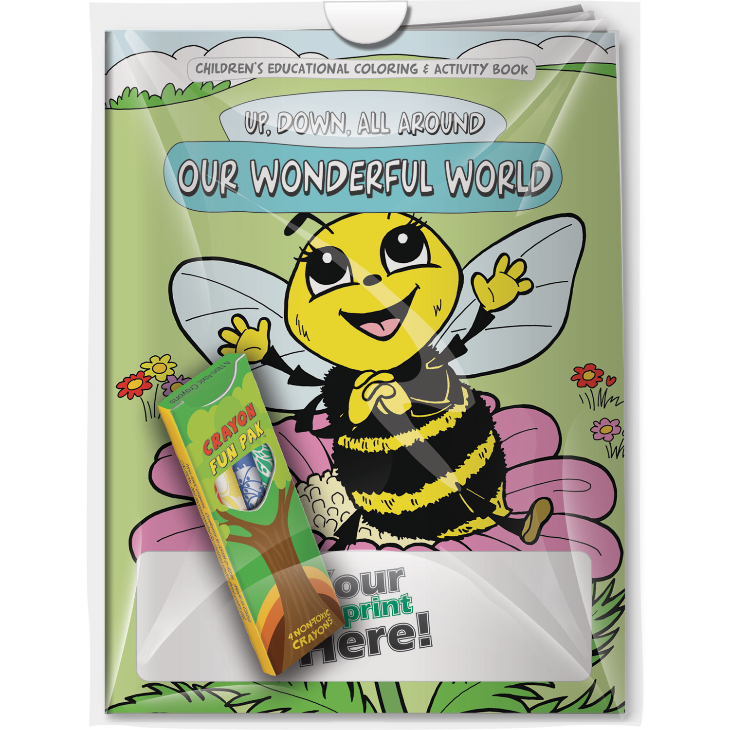 Combo Pack - CB1050 Coloring Book & 4-Pack of Crayons in a Poly Bag 2
