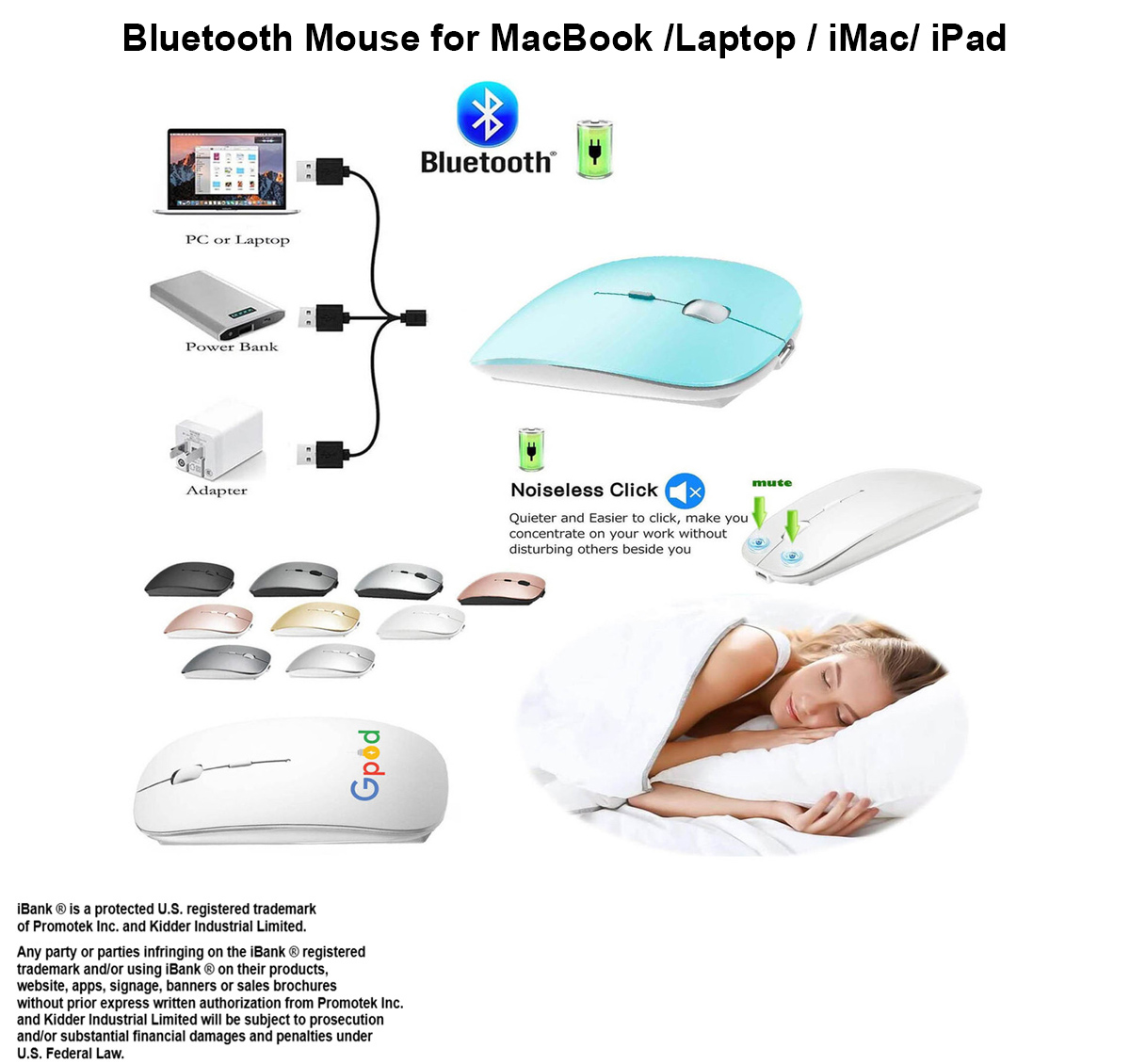 iBank ® Ultra-Thin Bluetooth Mouse, Comfortable and Lightweight 2