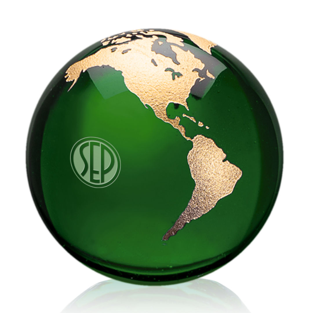 Globe Paperweight - Green 6