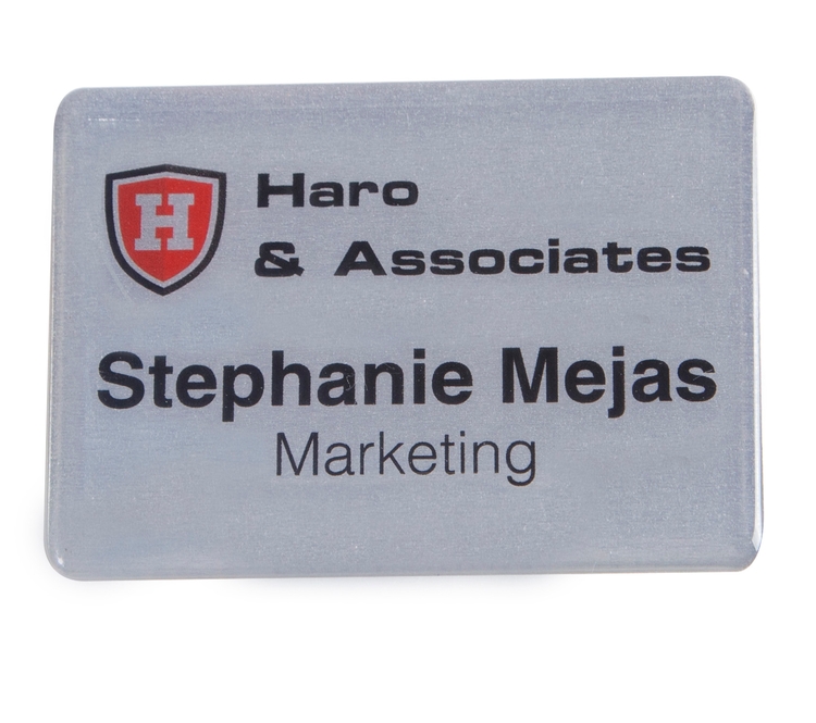 3" W x 2" H - Metal Name Badge 2