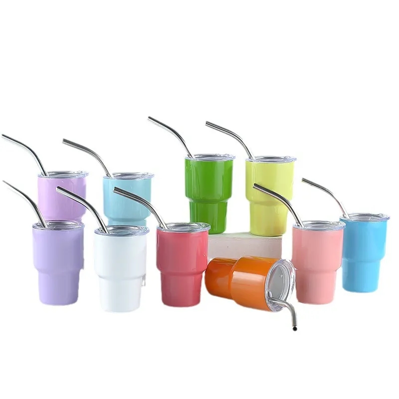 2oz Tumbler Shot Glass for Sublimationwith lids and straws 10