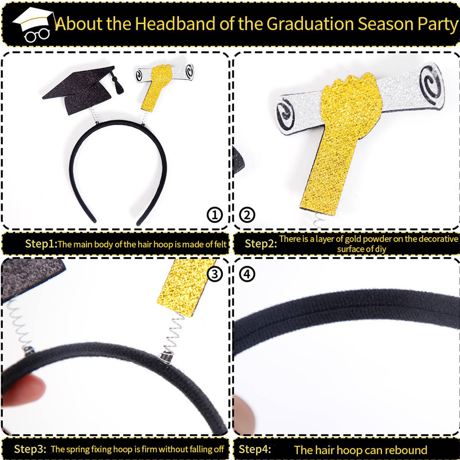 Graduation Headband Grad Cap Bopper 7