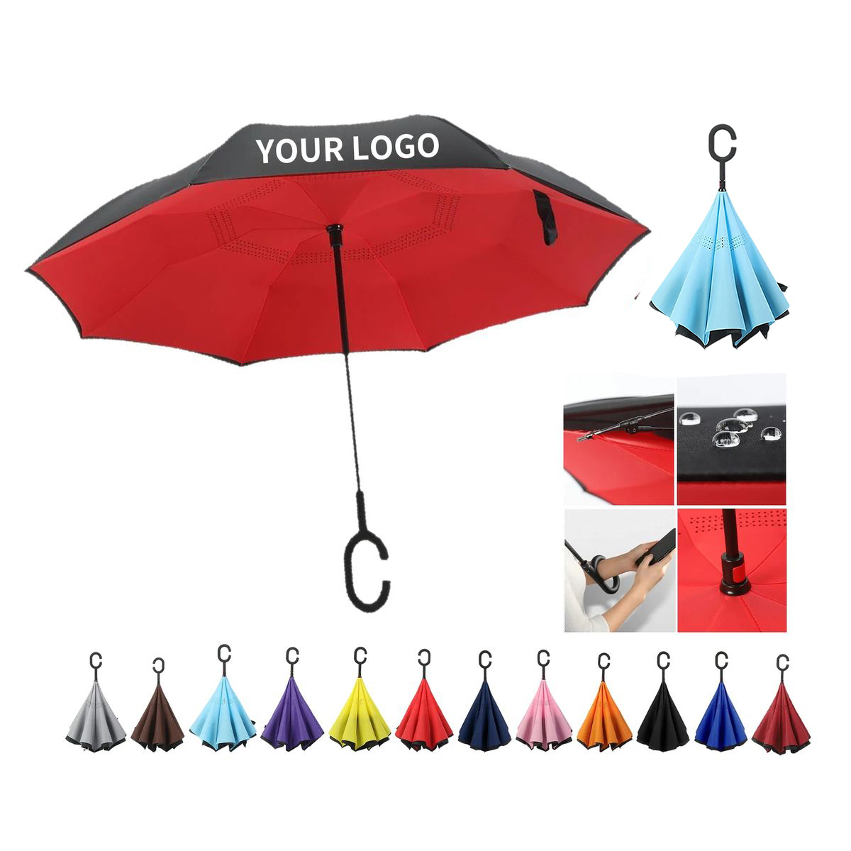 Water Containment Umbrella with C Shape Grip 2