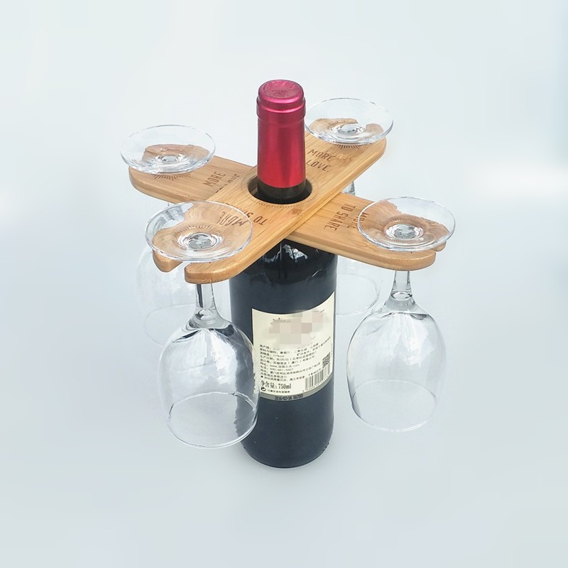 Wood Products Wine Bottle And Glass Holder Goblet Racks 4