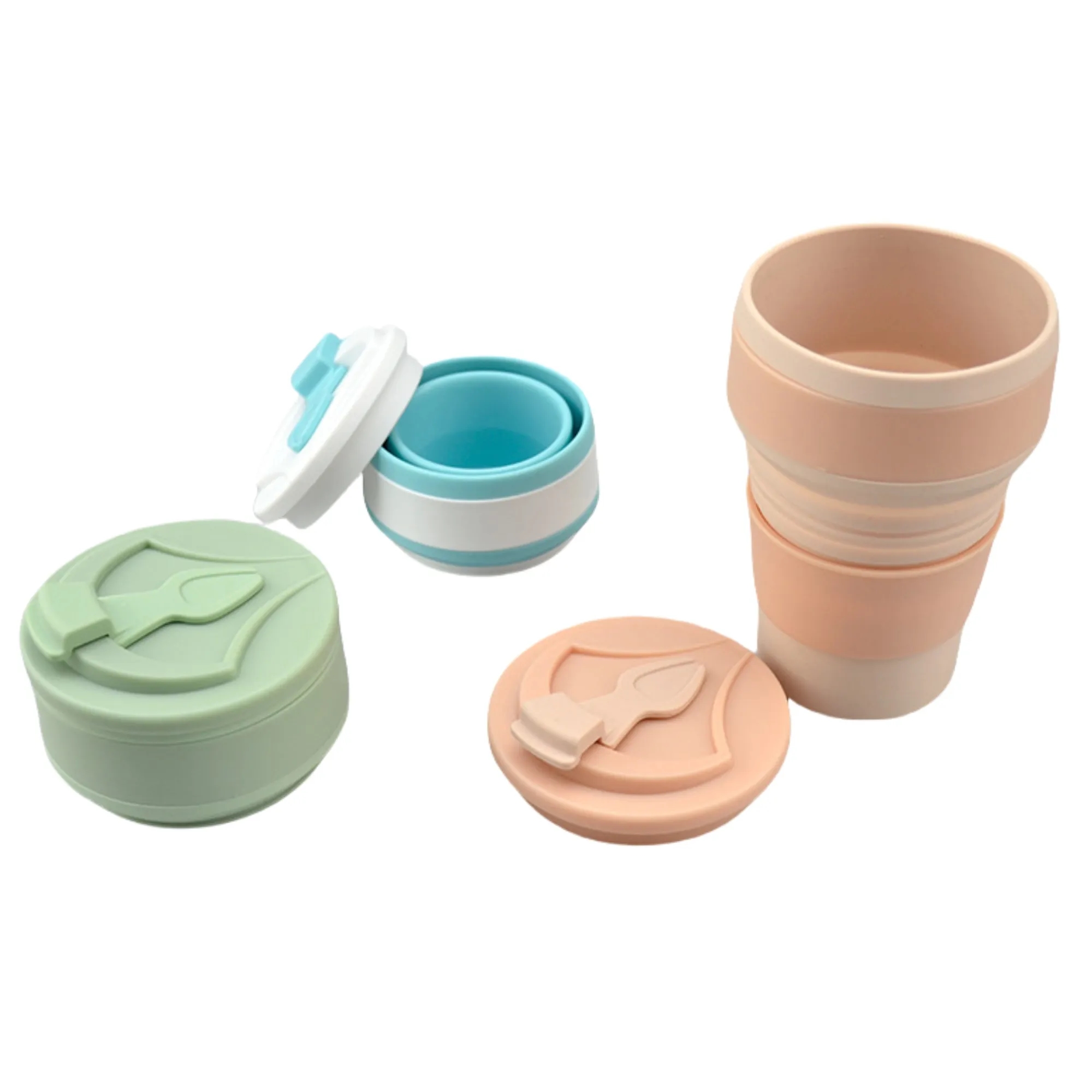 11oz Silicone Folding Cup Water Bottle For Camping Travel 3