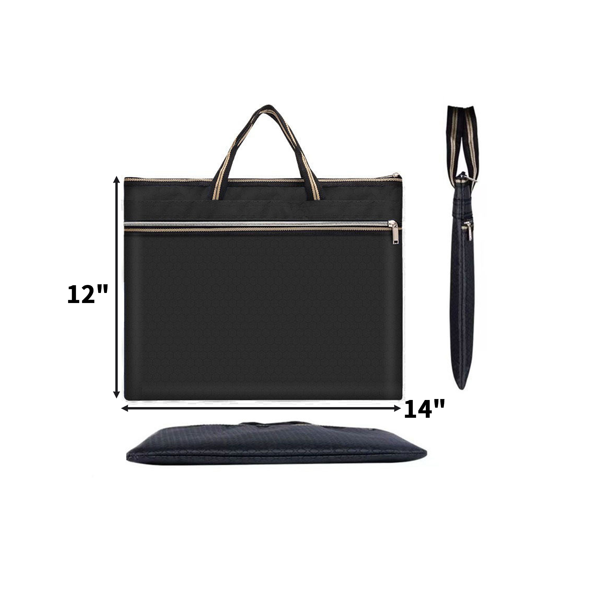 Oxford Cloth Document Briefcase 14 x 12" With Zipper Pocket 4