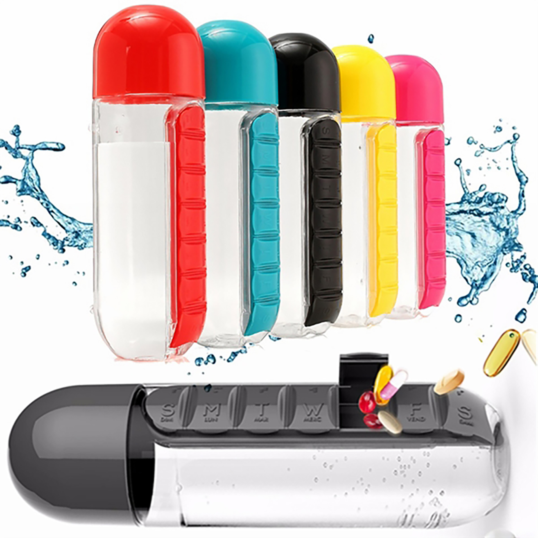 Pill Box Water Bottle 2