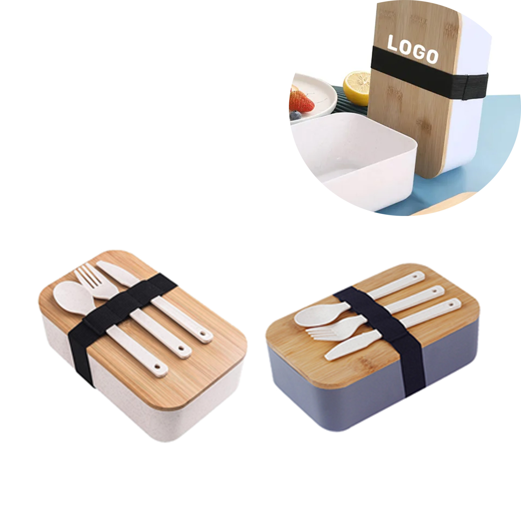 Eco-Friendly Bamboo Lid Lunch Box with Utensils 3