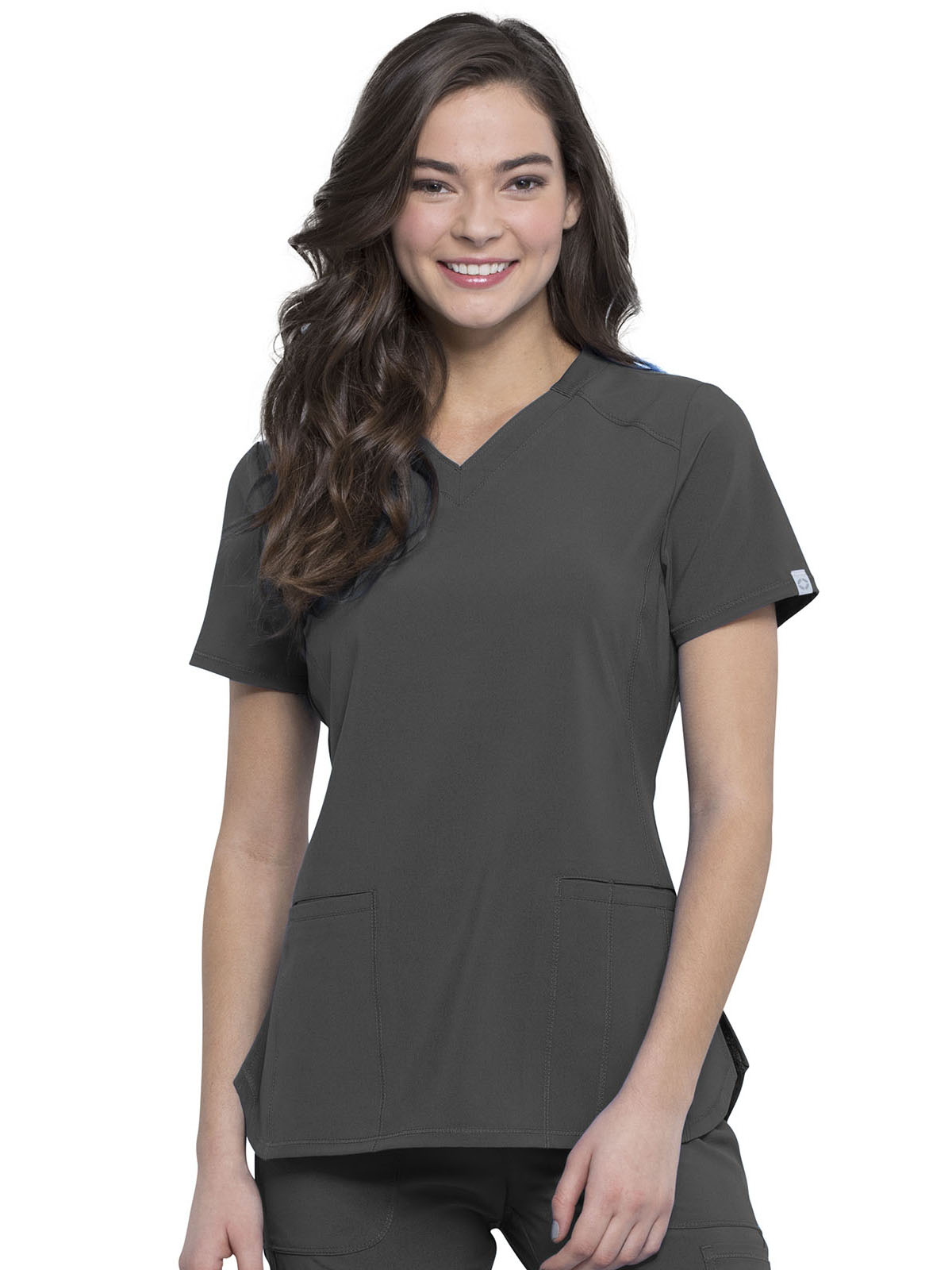 Infinity - Women's 2 Pocket Princess Seams V-Neck Top 21