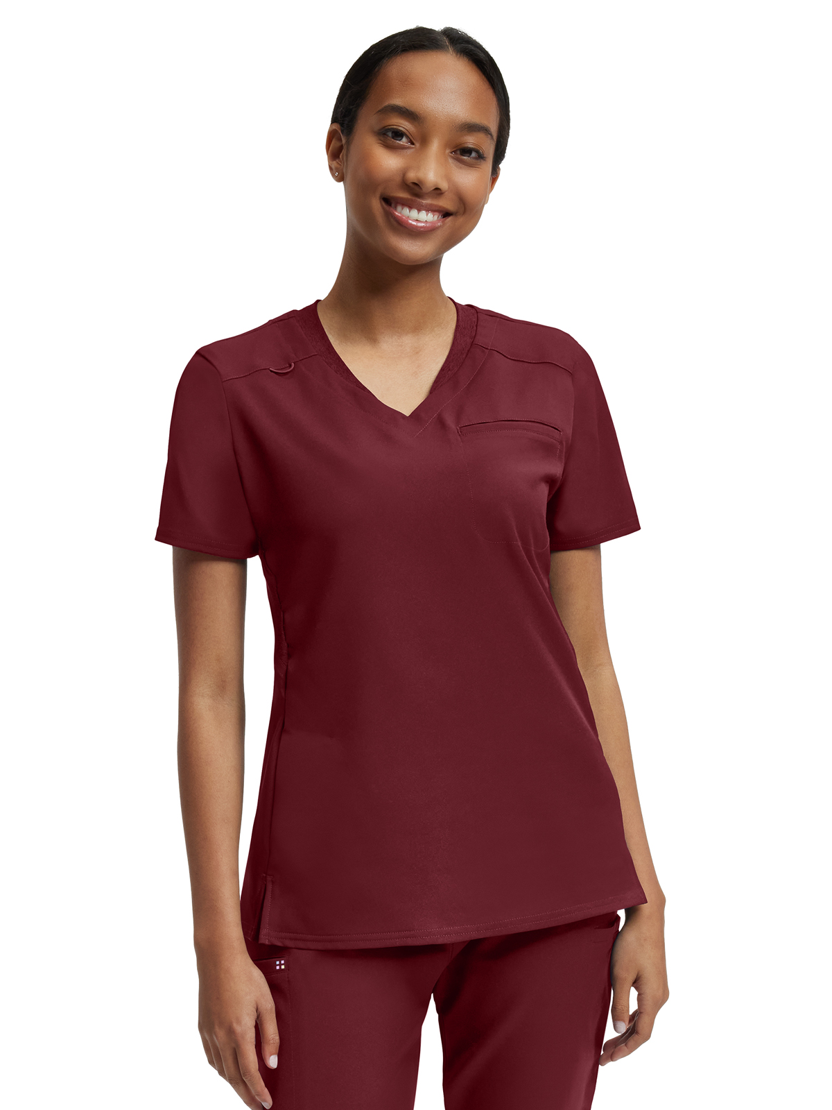 White Cross - VIBE - Women's Two-Pocket Knit Collar V-Neck Top 17