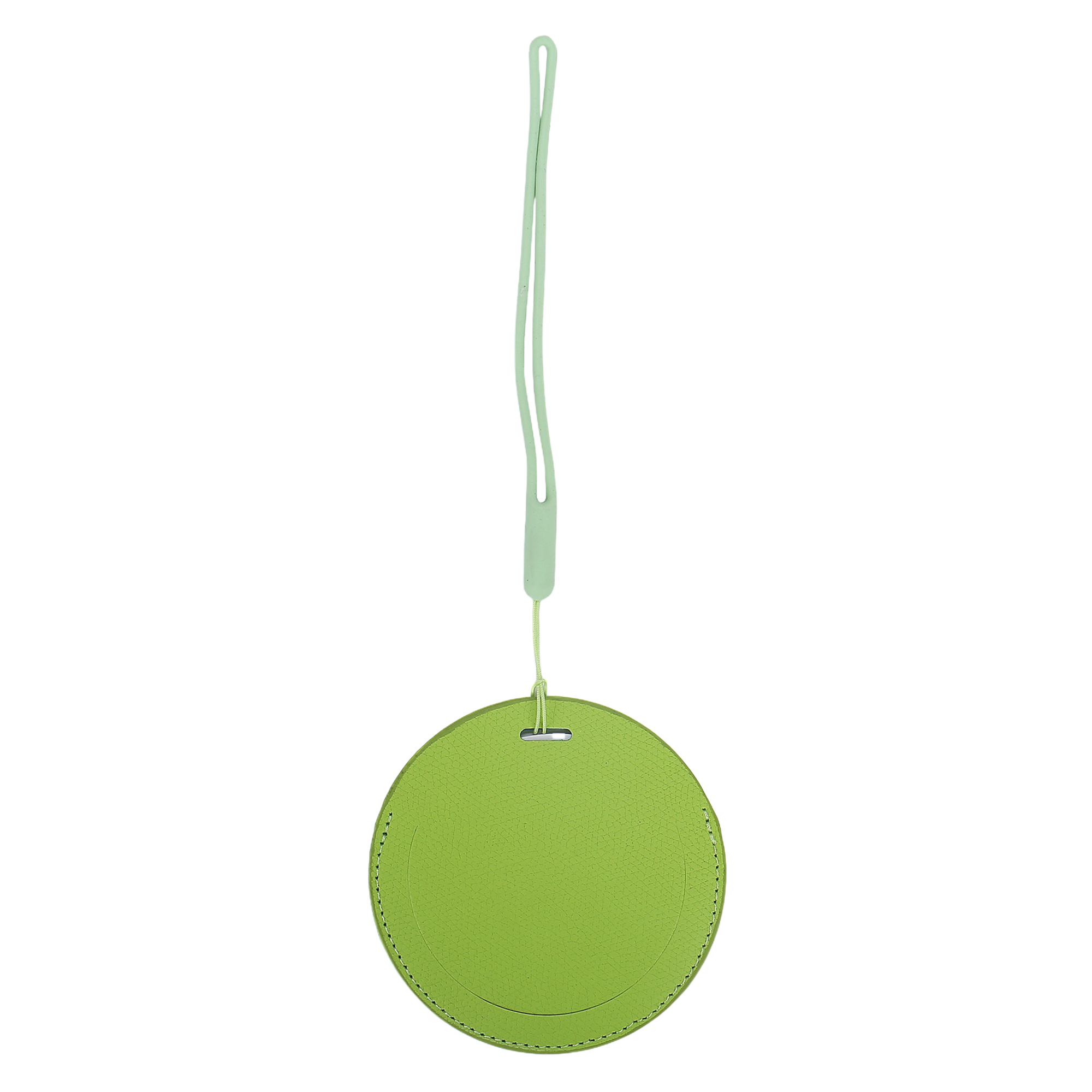 Round Thick PU Leather Luggage Tag with Hanging Rope 3