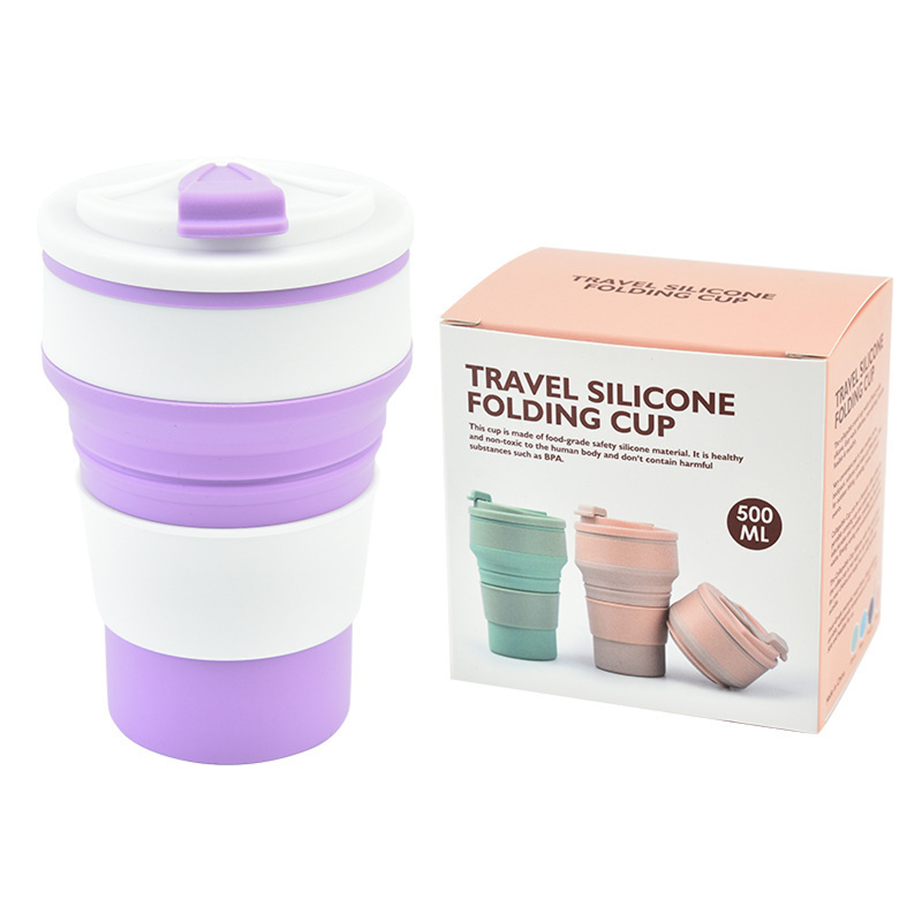 17oz Silicone Collapsible Travel Cup.