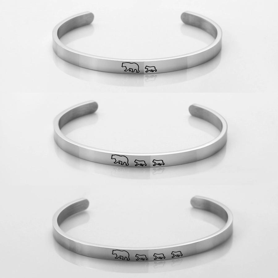 Steel Open Bracelet- Silver 7