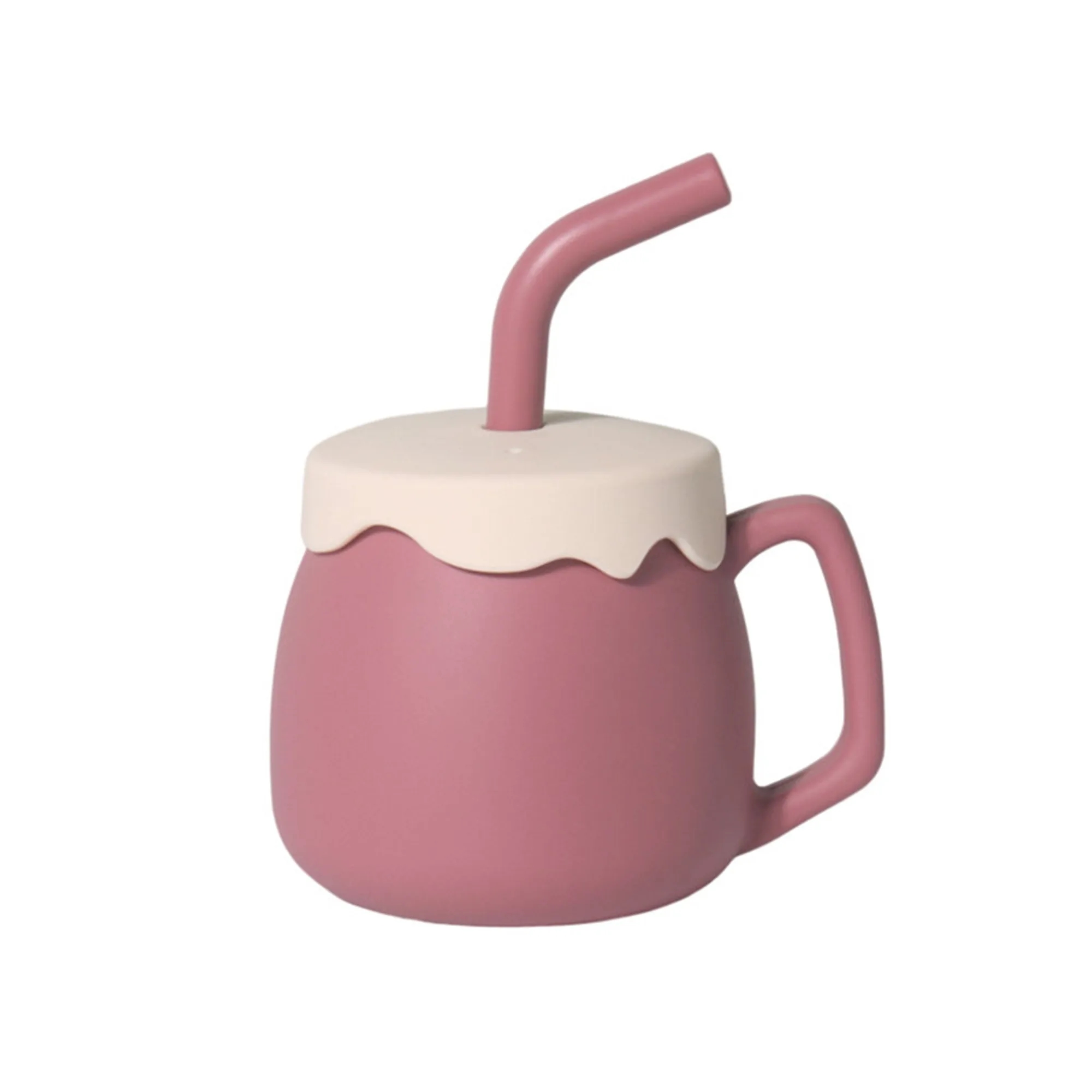 Food Grade Baby Silicone Straw Cup MOQ 20pcs 17