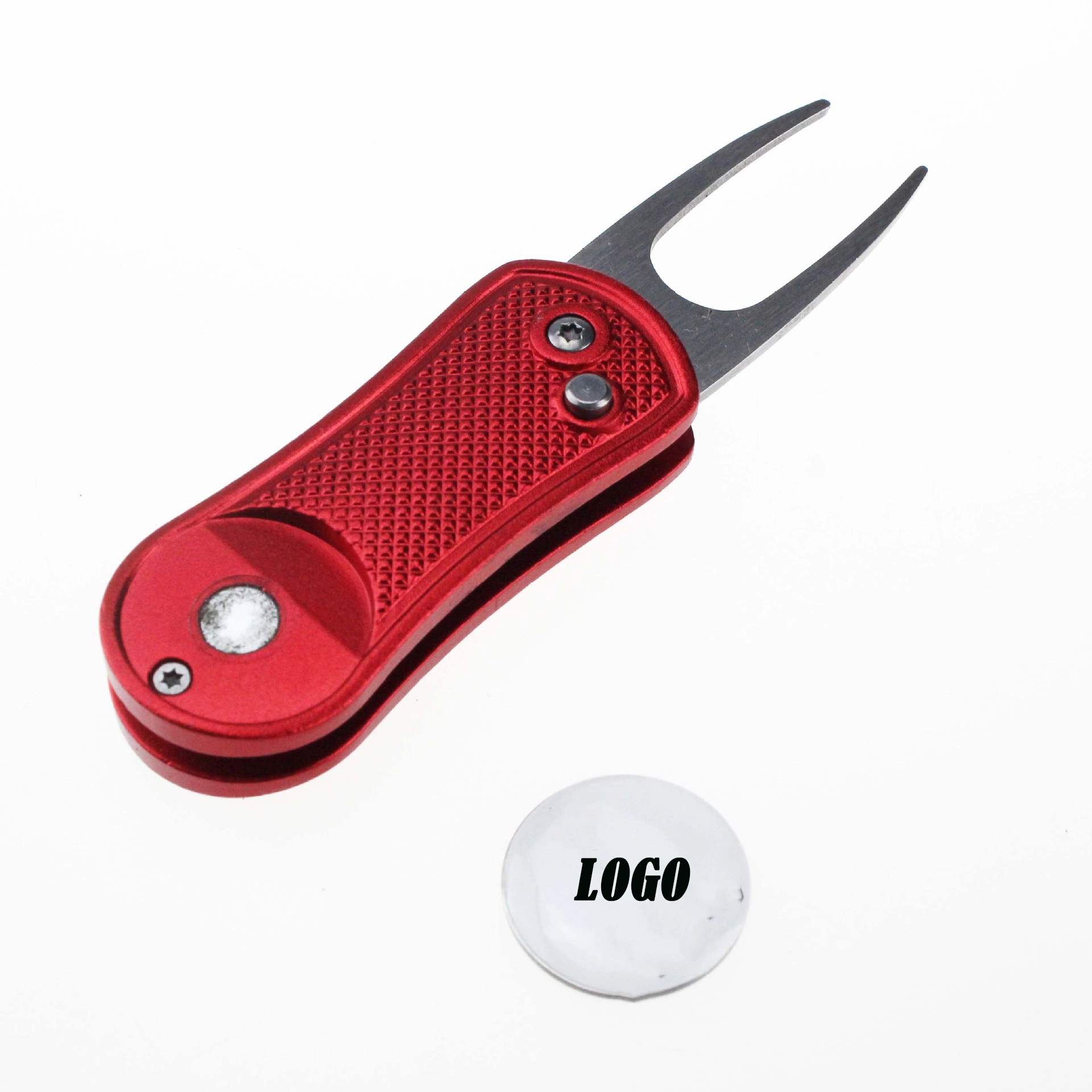 Foldable Golf DivotRepair Tool with Magnetic Ball Marker 5