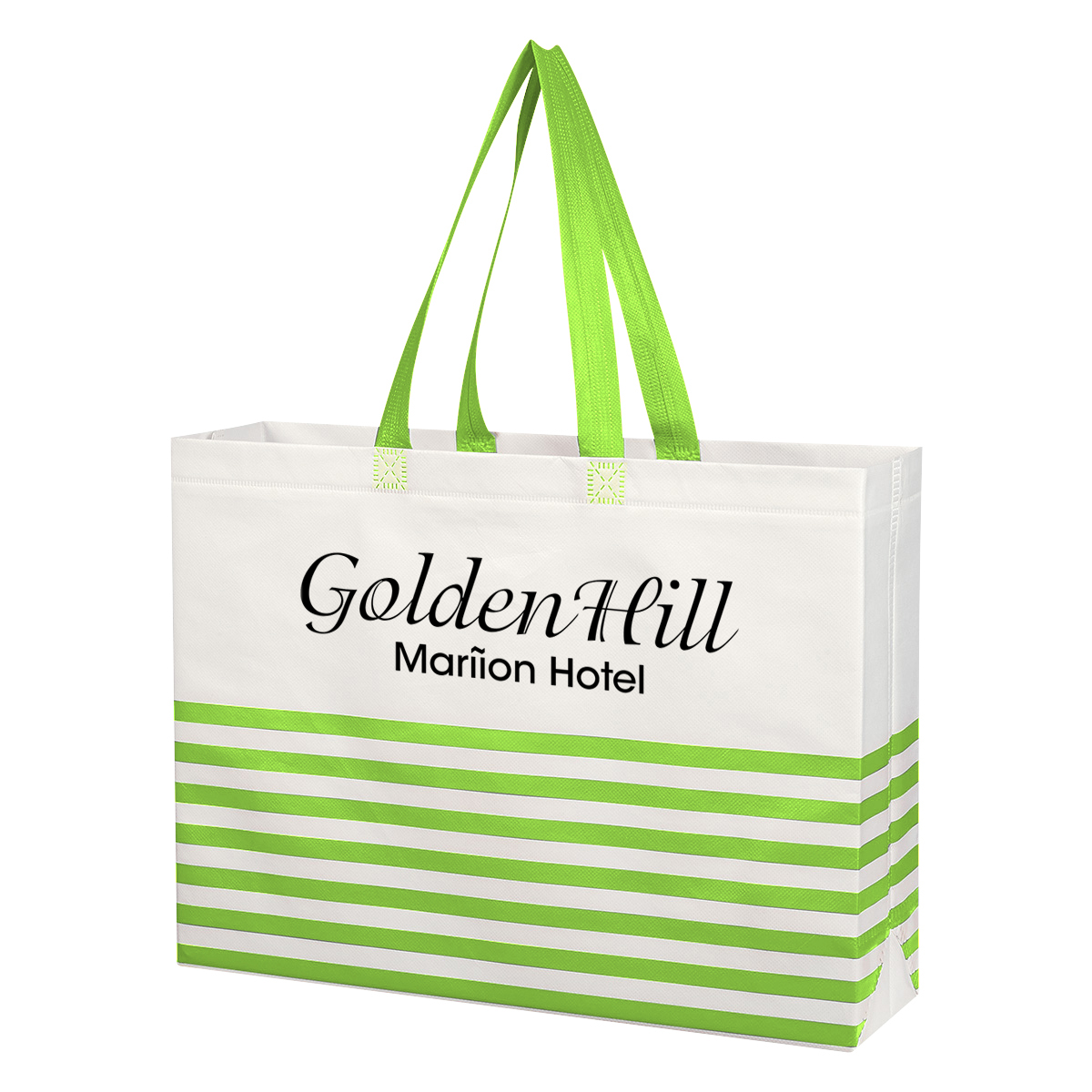 Non-Woven Horizontal Stripe Tote Bag 1