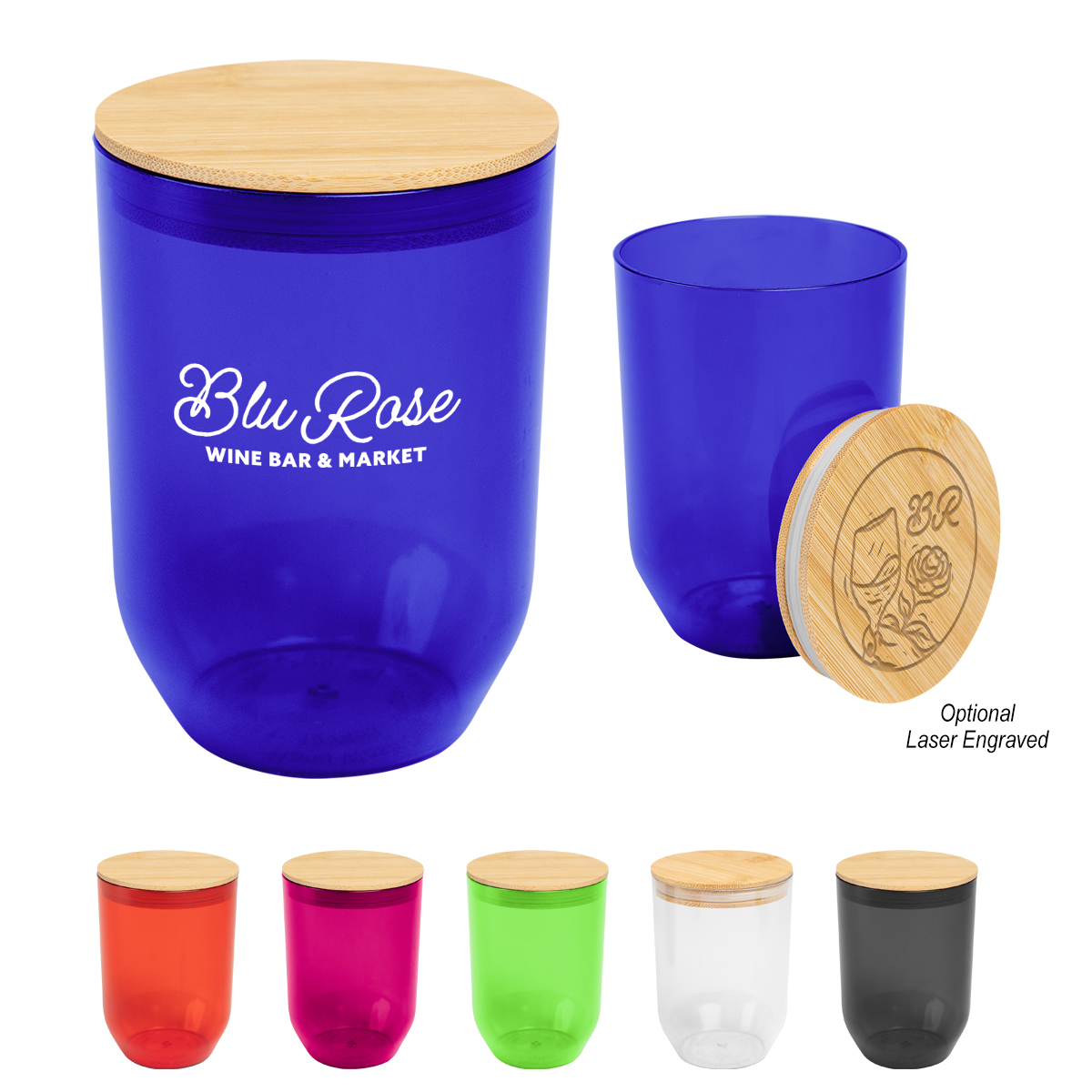 12 Oz. Montrose rPET Wine Tumbler With Bamboo Lid 4