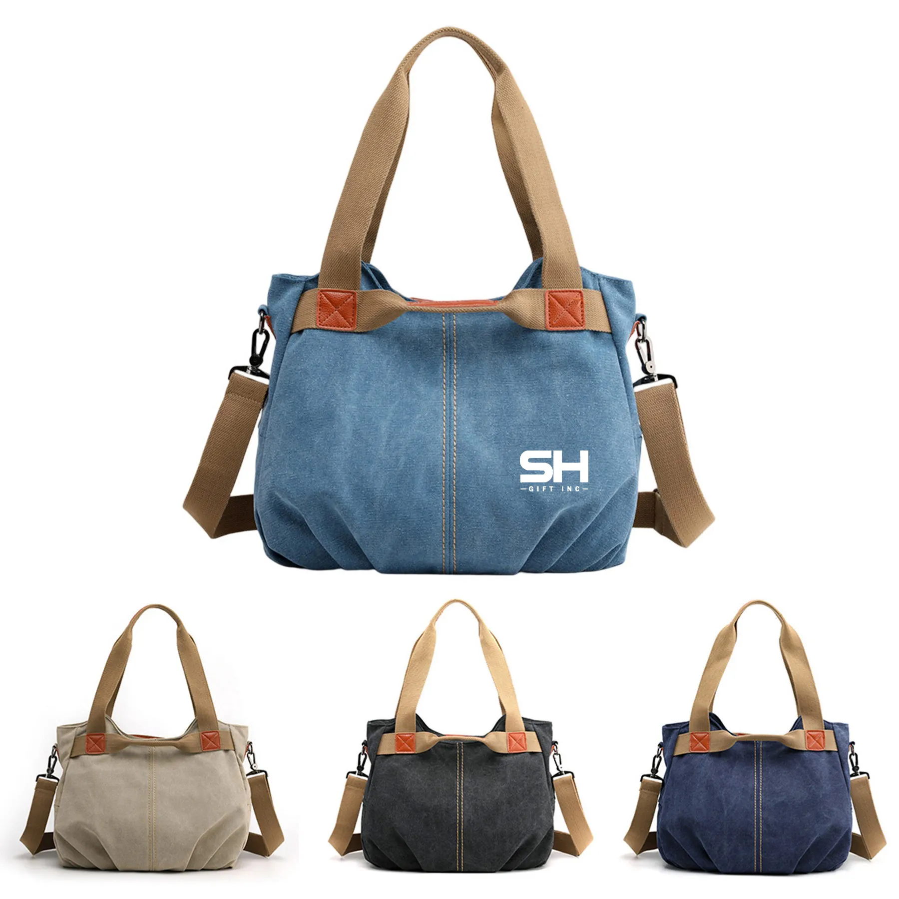 Urban Denim Canvas Tote Bag, custom tote bag with logo imprint 2