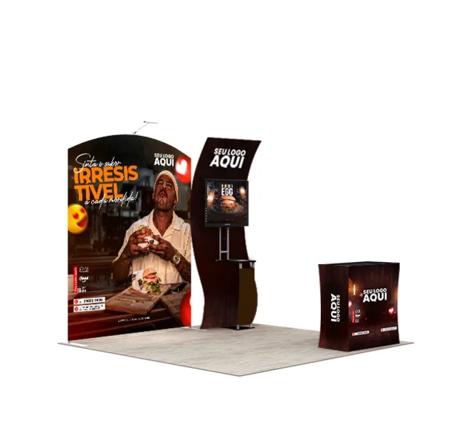 10ft Inline Trade Show Booth – LED Backlit Display with Counter & Branding 2