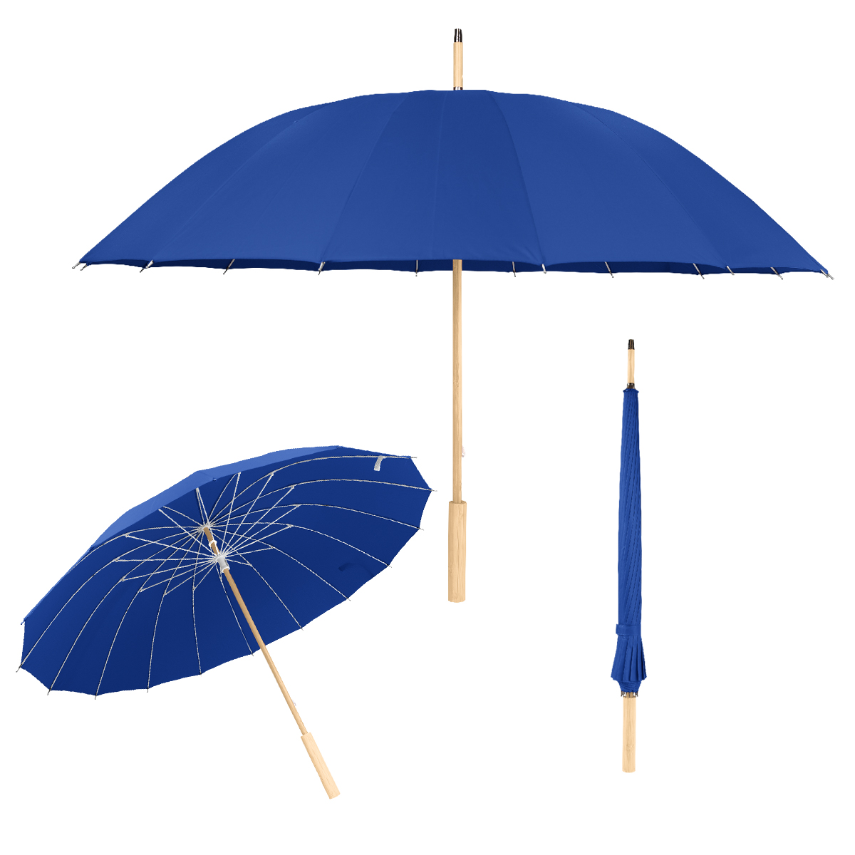 46" Arc Umbrella With 100% RPET Canopy & Bamboo Handle 10