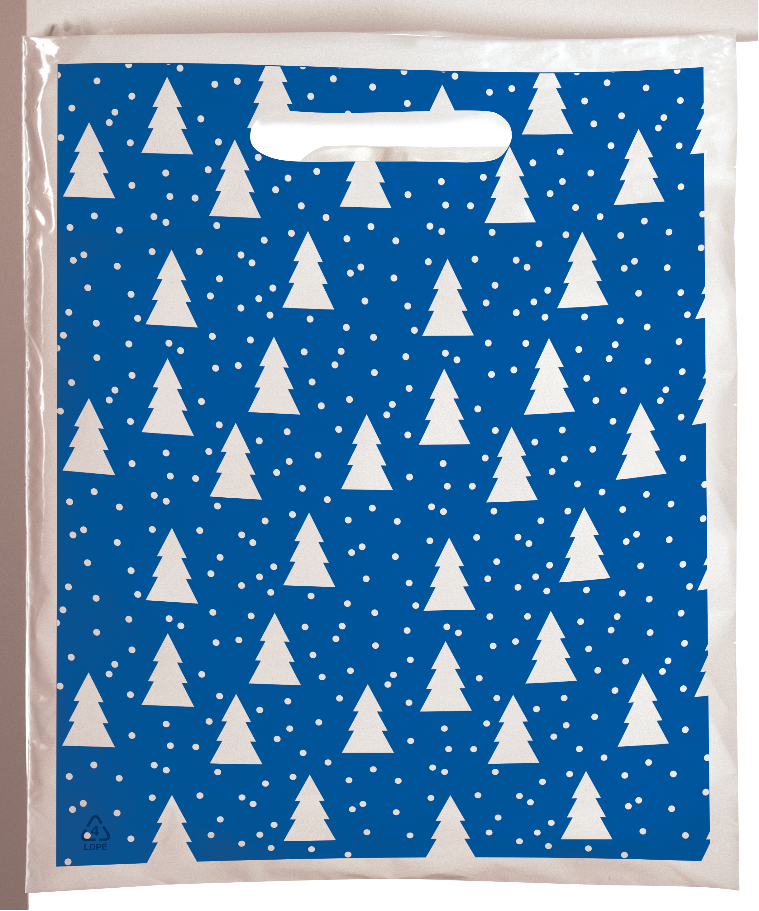 Bold Christmas Trees Seasonal Predesigned Plastic Bag (6" x 9")