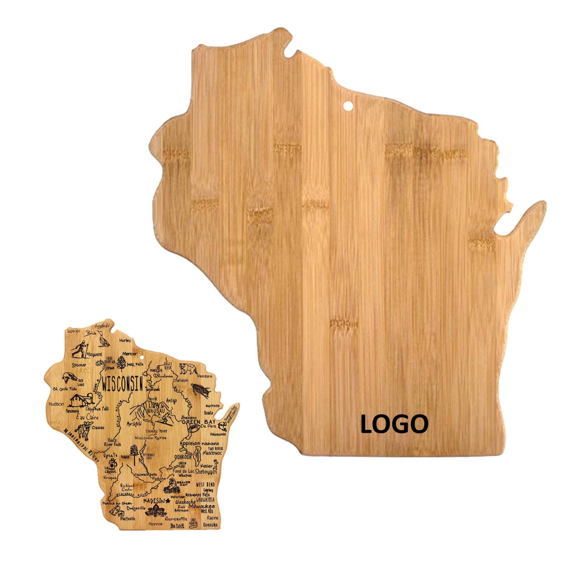 Wisconsin State Shaped Serving Cutting Board 2