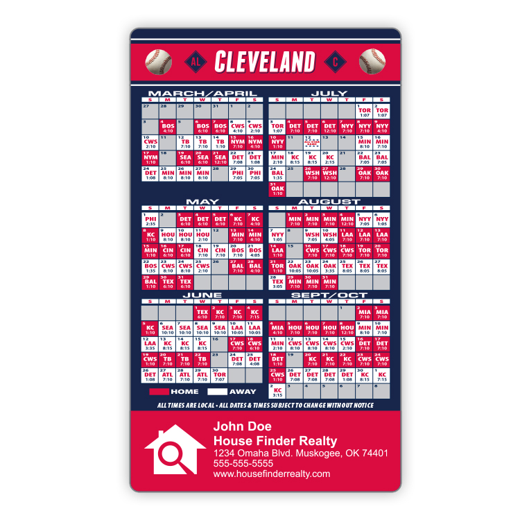 Magnet Sport Schedules - 3.5x6 Baseball Round Corners - 20 mil. 3