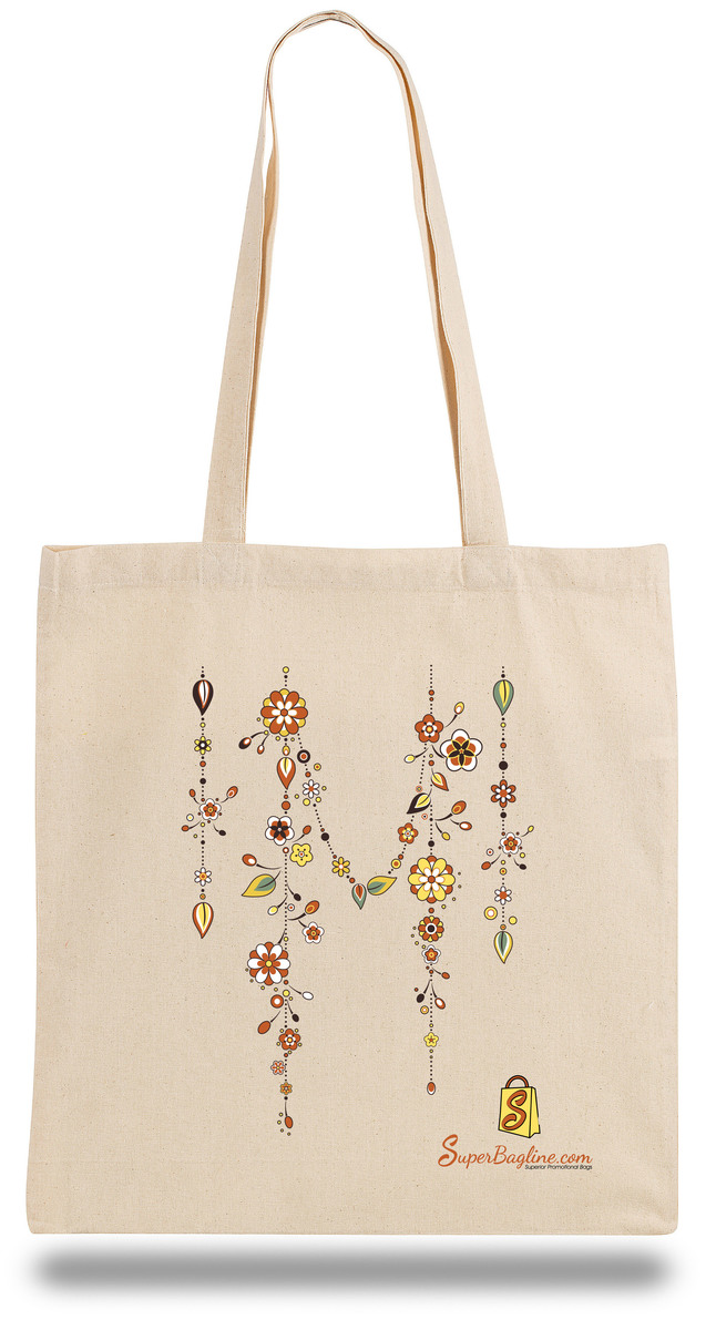 Organic Natural Canvas Convention Tote Bag with Shoulder Strap