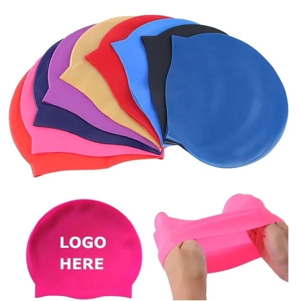 Custom logo Silicone Swimming Cap 5