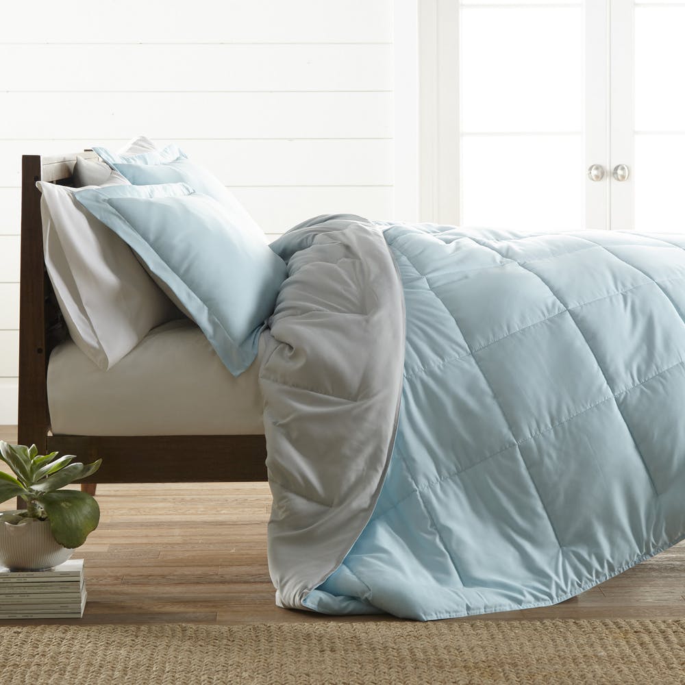 Down Alternative Comforter Sets - Aqua Twin Reversible 2