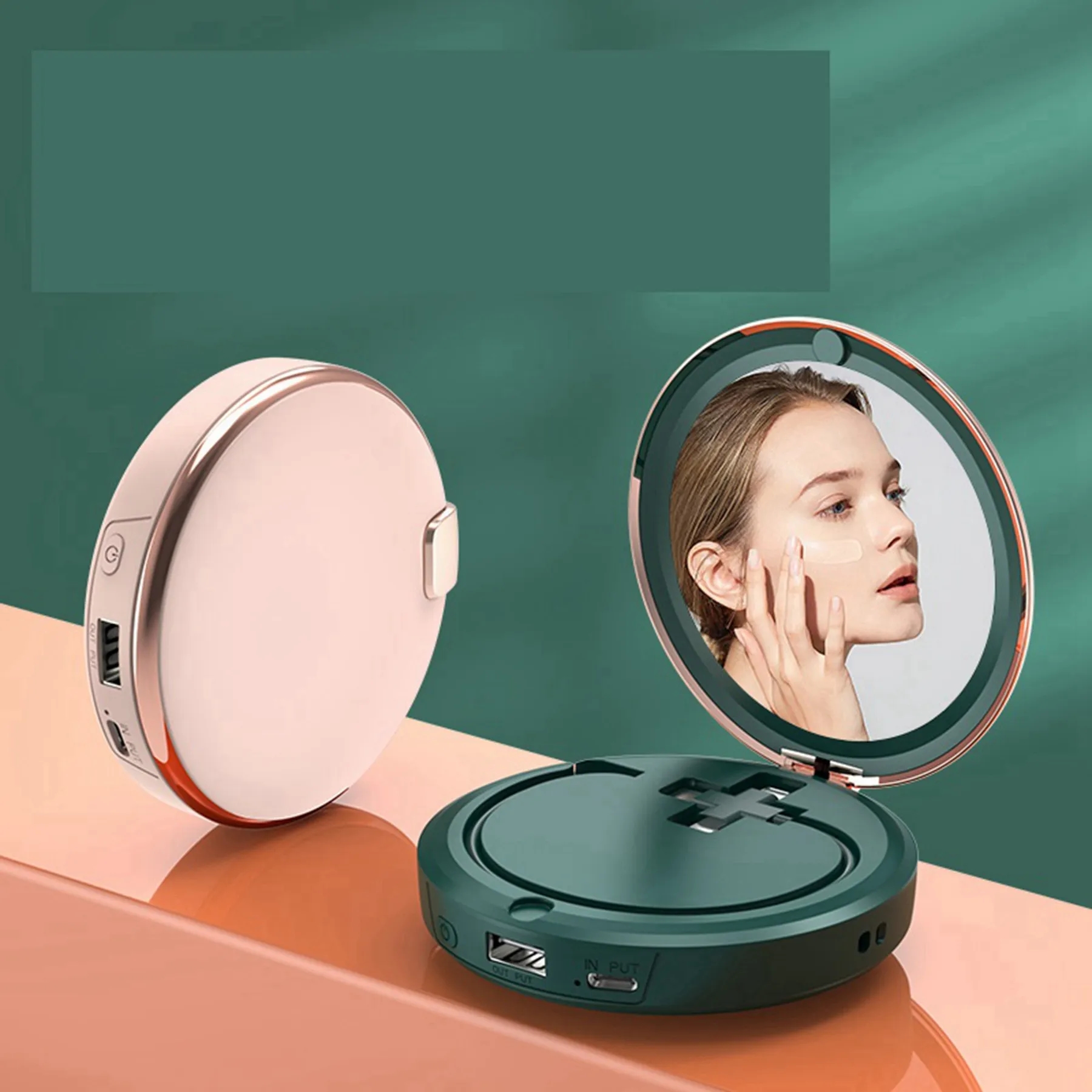 4000 mAh 3 in 1 Makeup Mirror Hand Warmer Power Bank 10