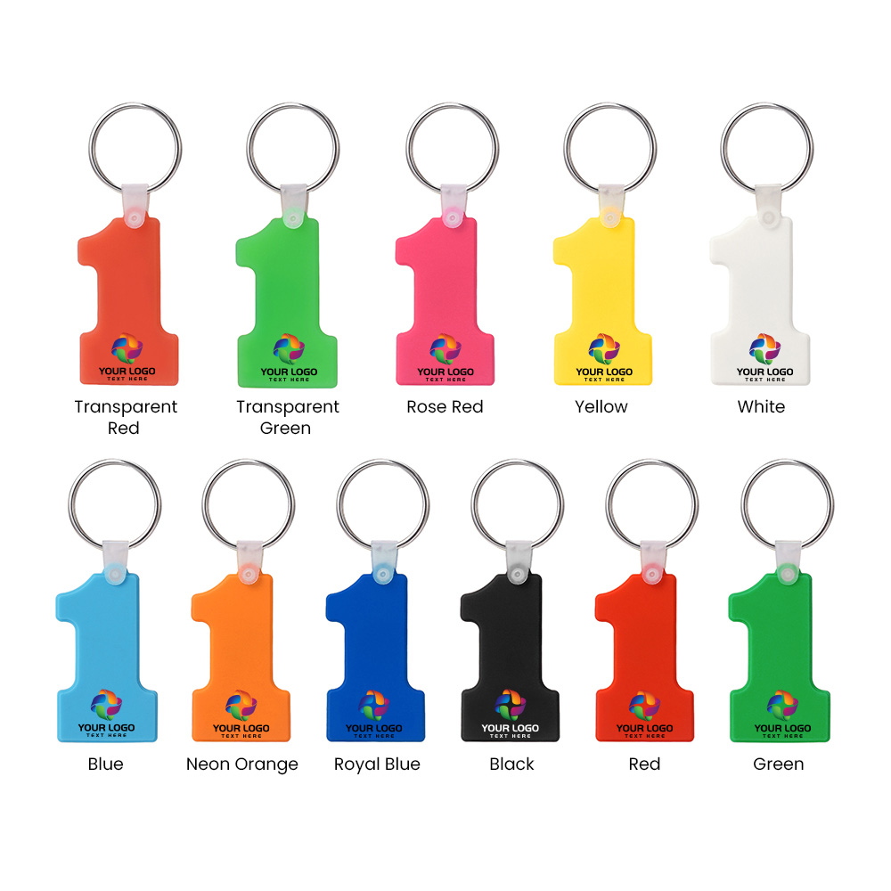 Number One-Shaped Silicone Keychain 21