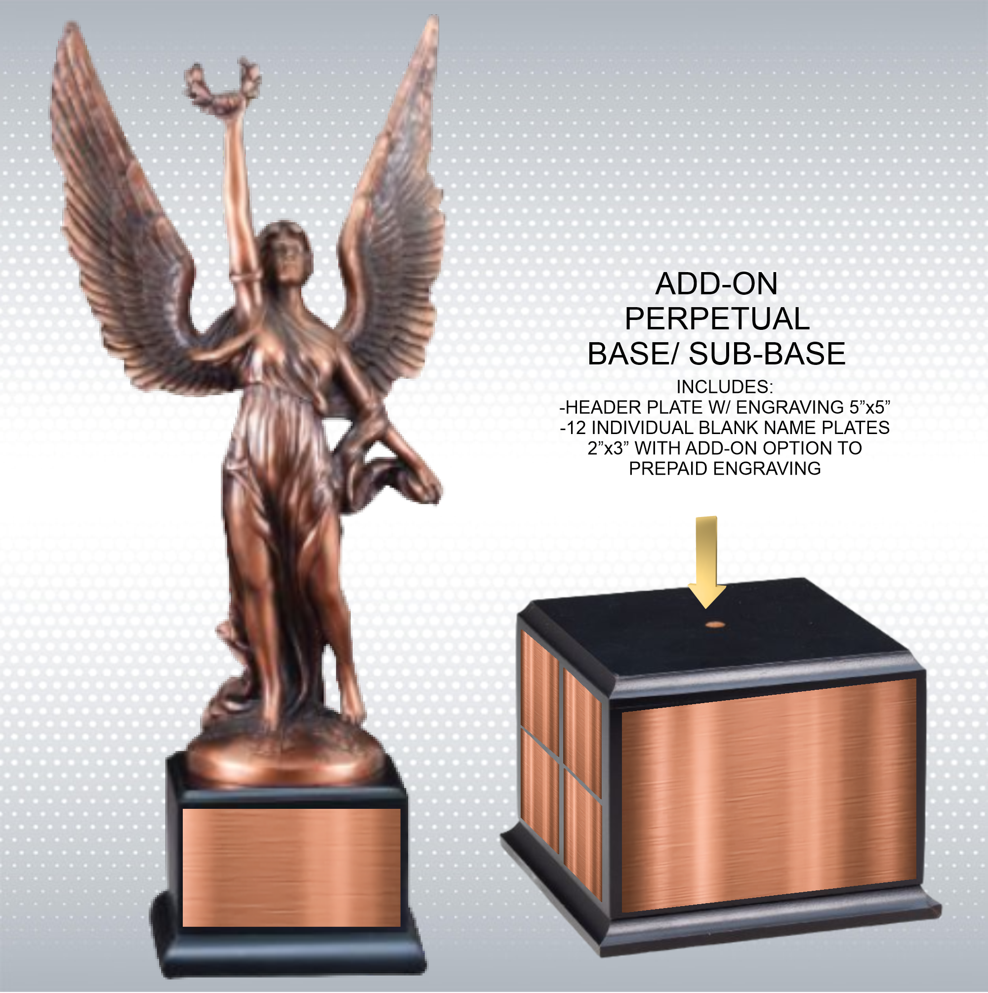 14 1/2" Premium Gallery Sculpture Bronze Resin Winged Victory Trophy Award 2